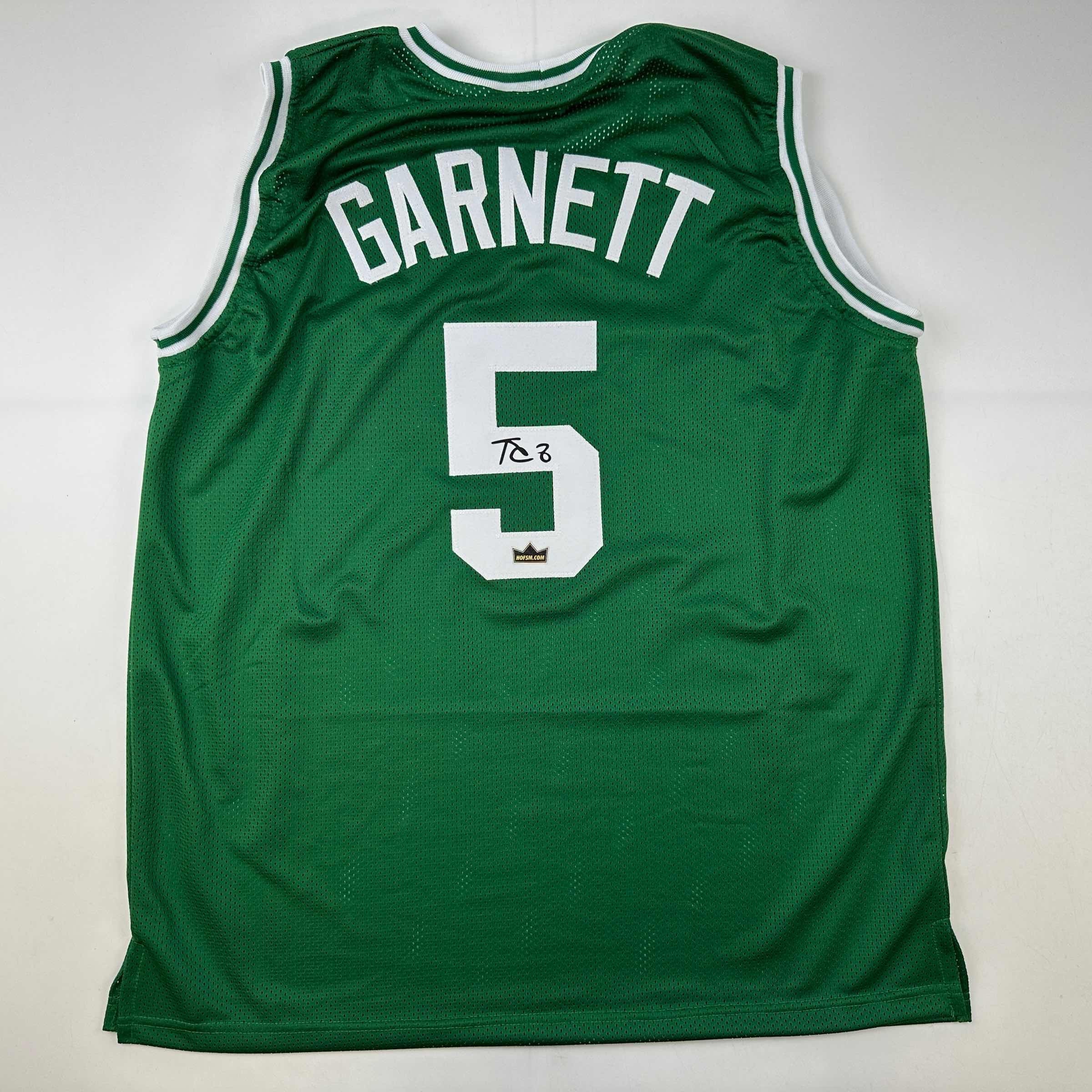 Facsimile Autographed Kevin Garnett Boston Green Reprint Laser Auto Basketball Jersey Size Men's XL