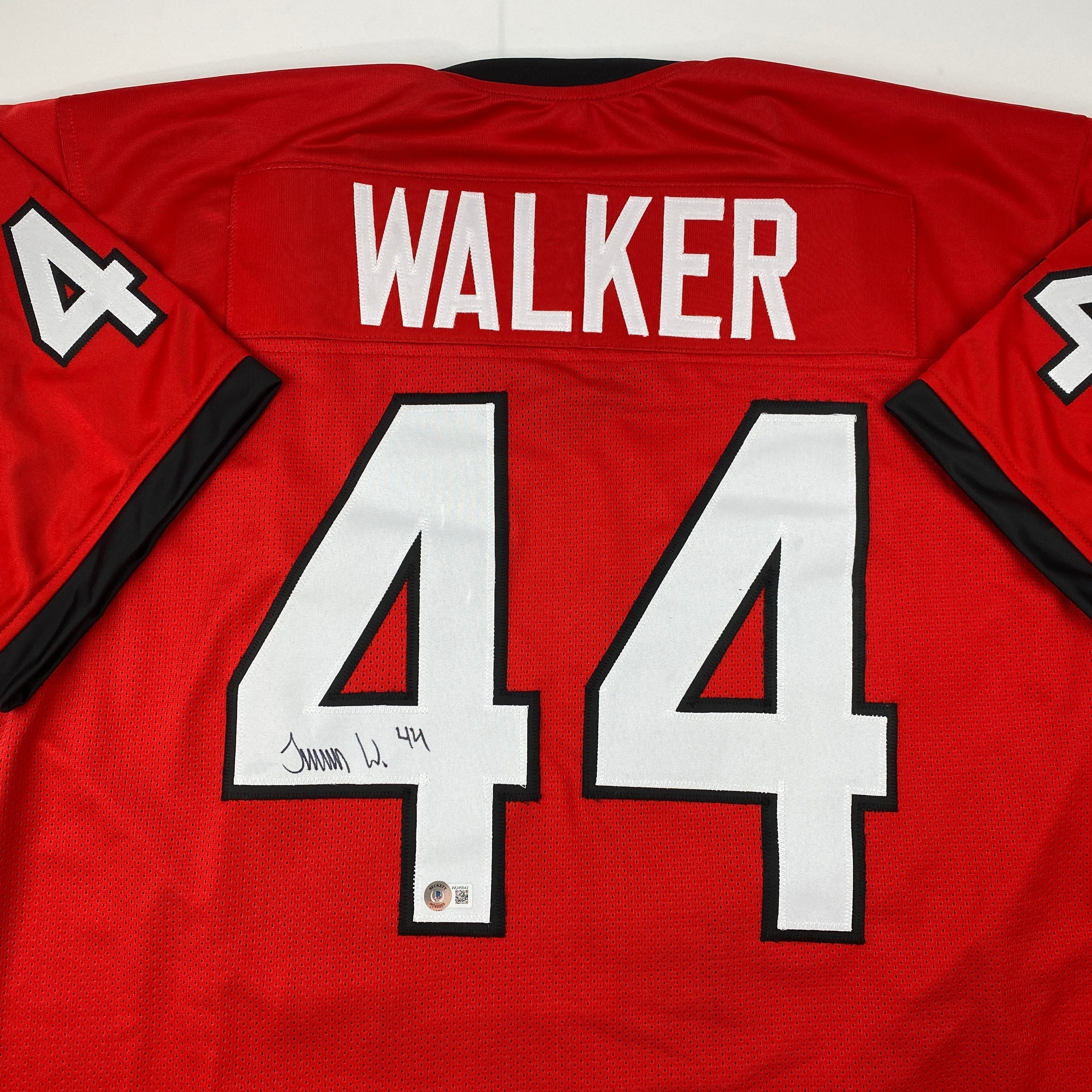 Autographed/Signed Travon Walker Georgia Red College Football Jersey Beckett BAS COA