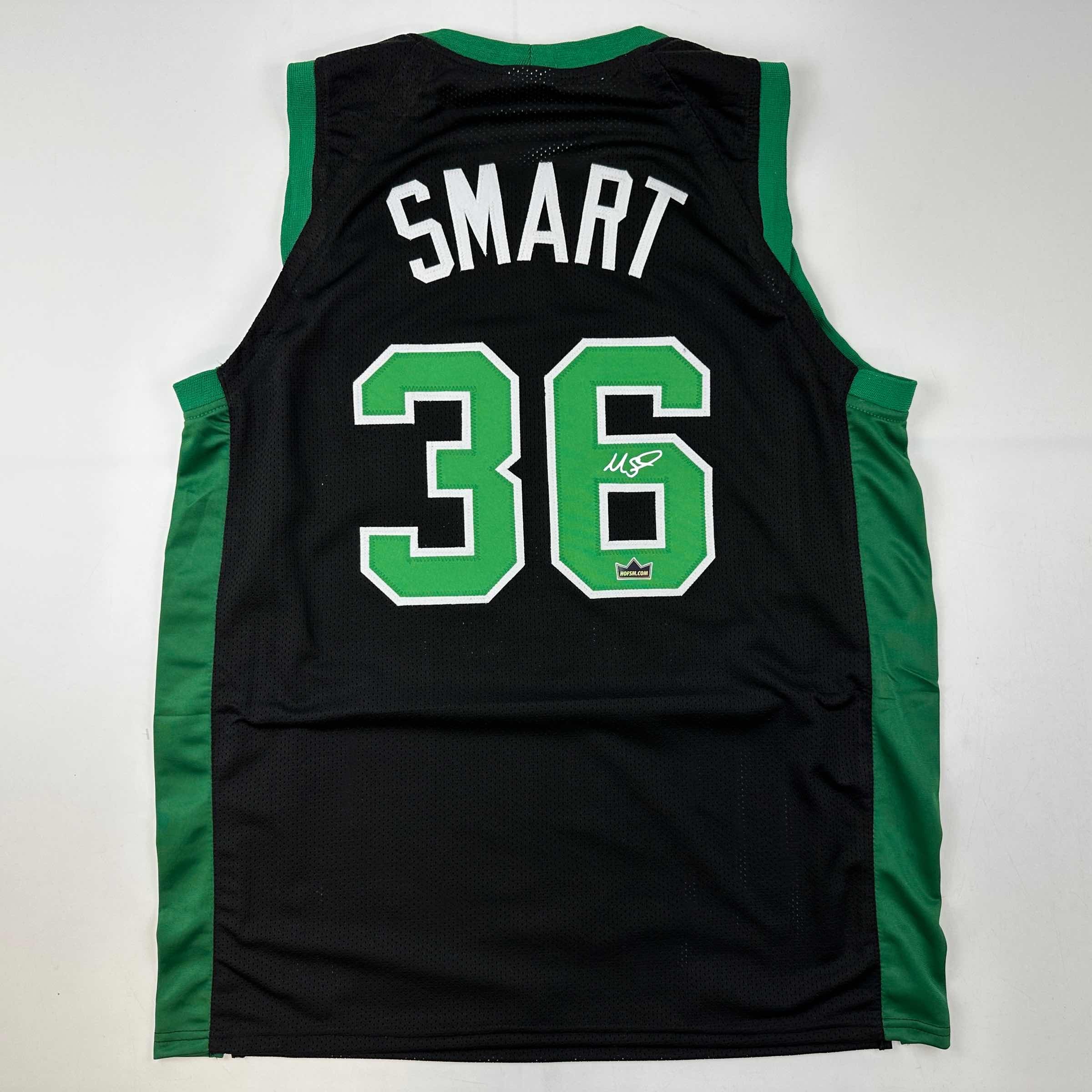 Facsimile Autographed Marcus Smart Boston Black Reprint Laser Auto Basketball Jersey Size Men's XL