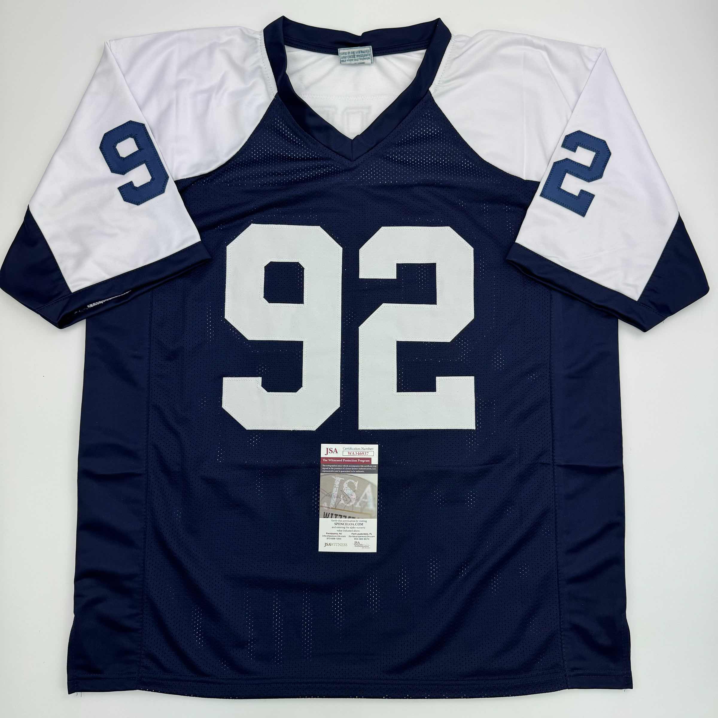 Autographed/Signed Tony Tolbert Dallas Thanksgiving Football Jersey JSA COA