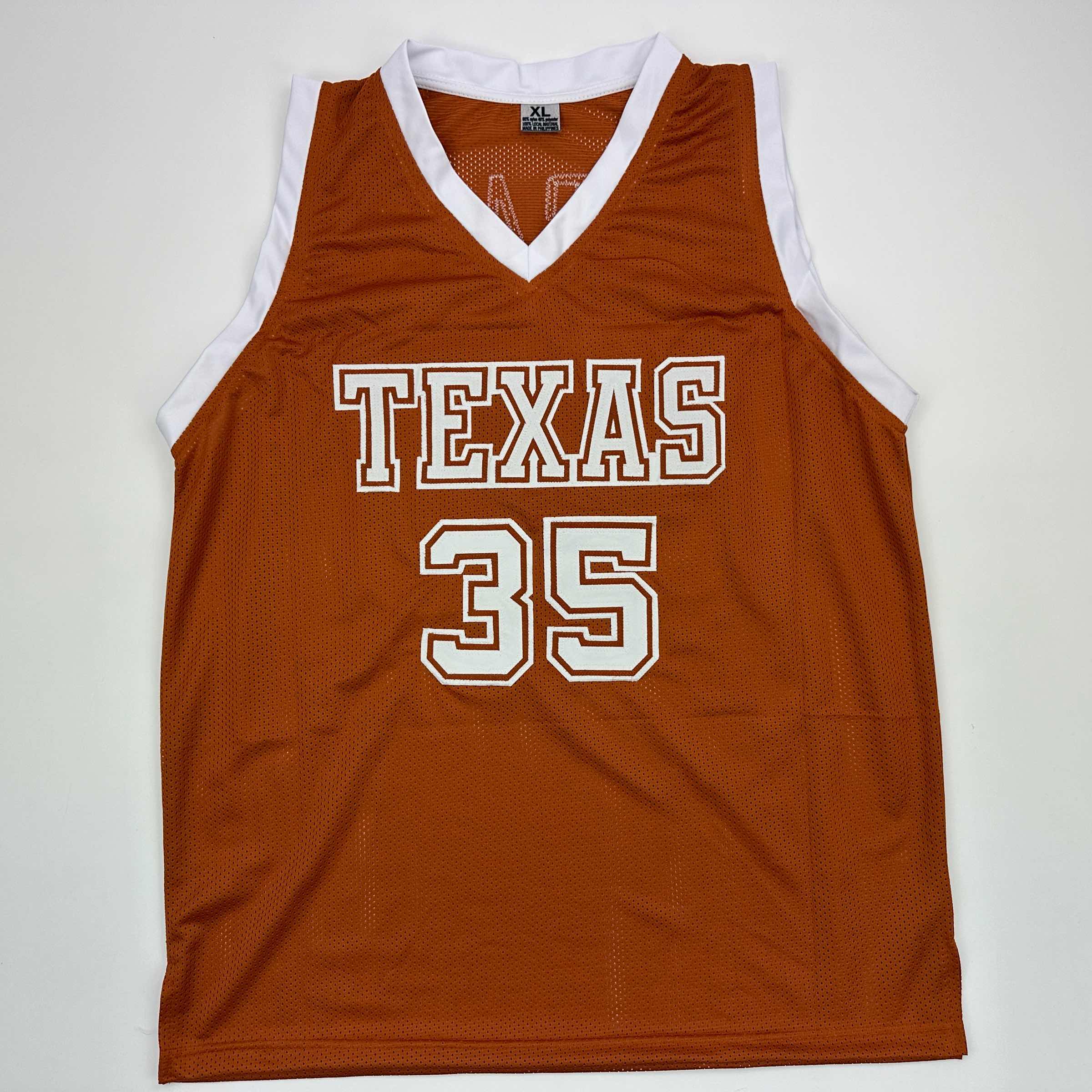 Facsimile Autographed Kevin Durant Texas Orange Reprint Laser Auto College Basketball Jersey Size Men's XL