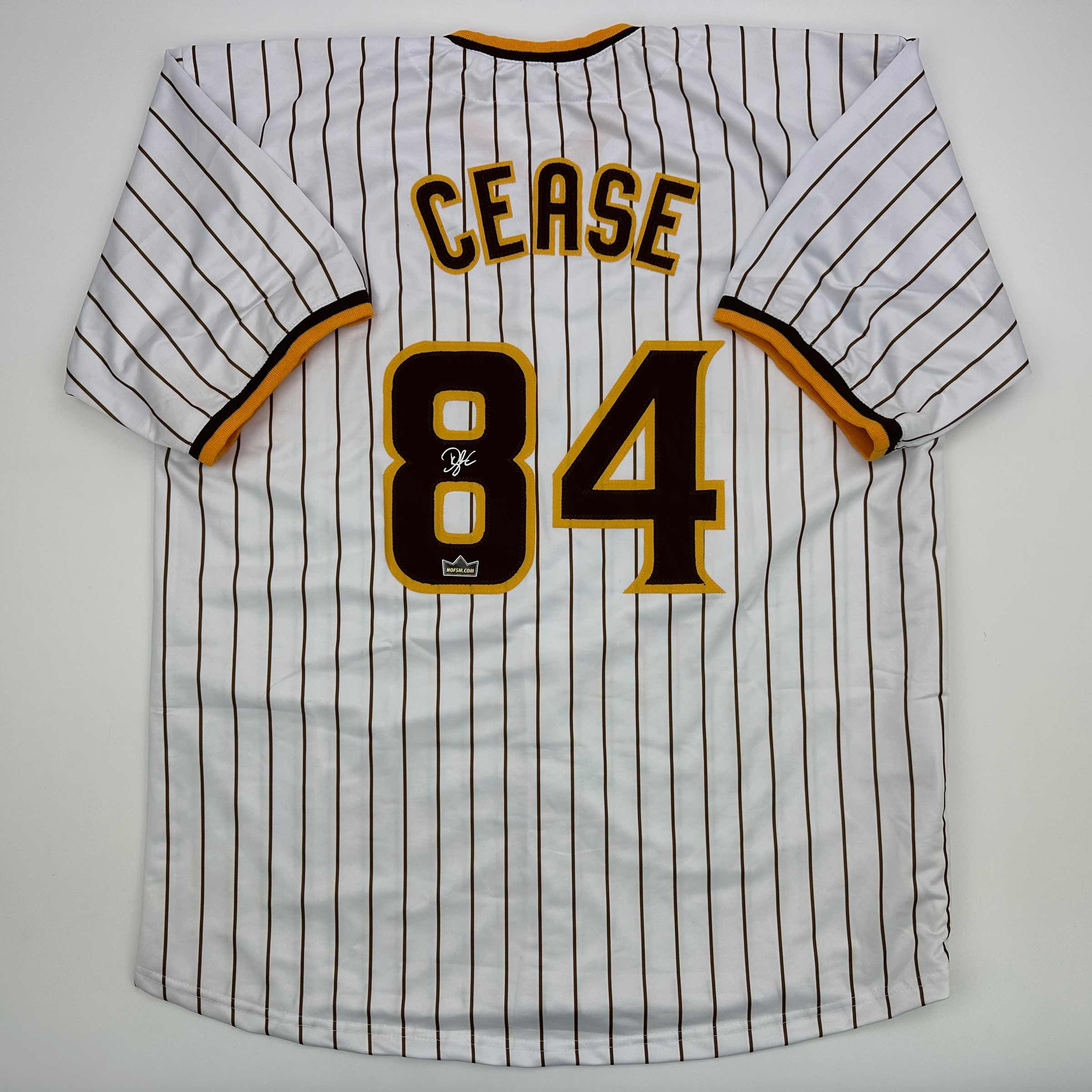 Facsimile Autographed Dylan Cease San Diego Pinstripe Reprint Laser Auto Baseball Jersey Size Men's XL