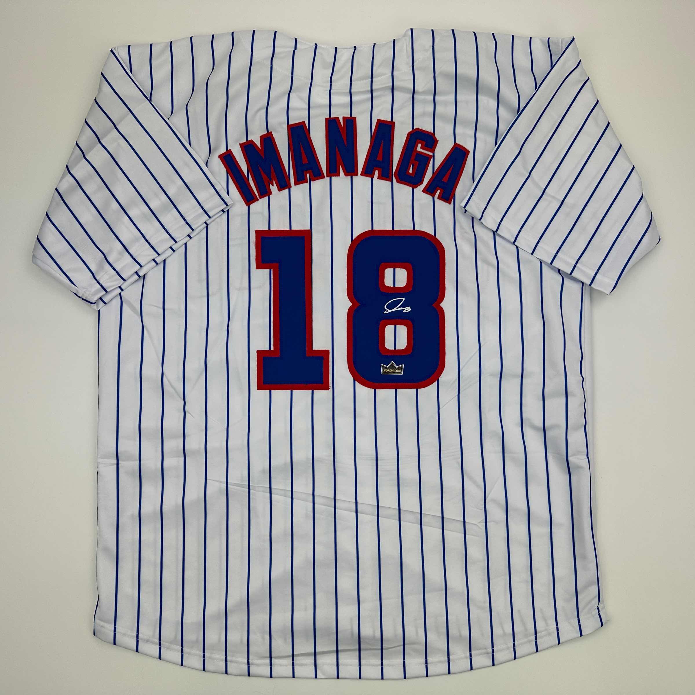 Facsimile Autographed Shota Imanaga Chicago Pinstripe Reprint Laser Auto Baseball Jersey Size Men's XL