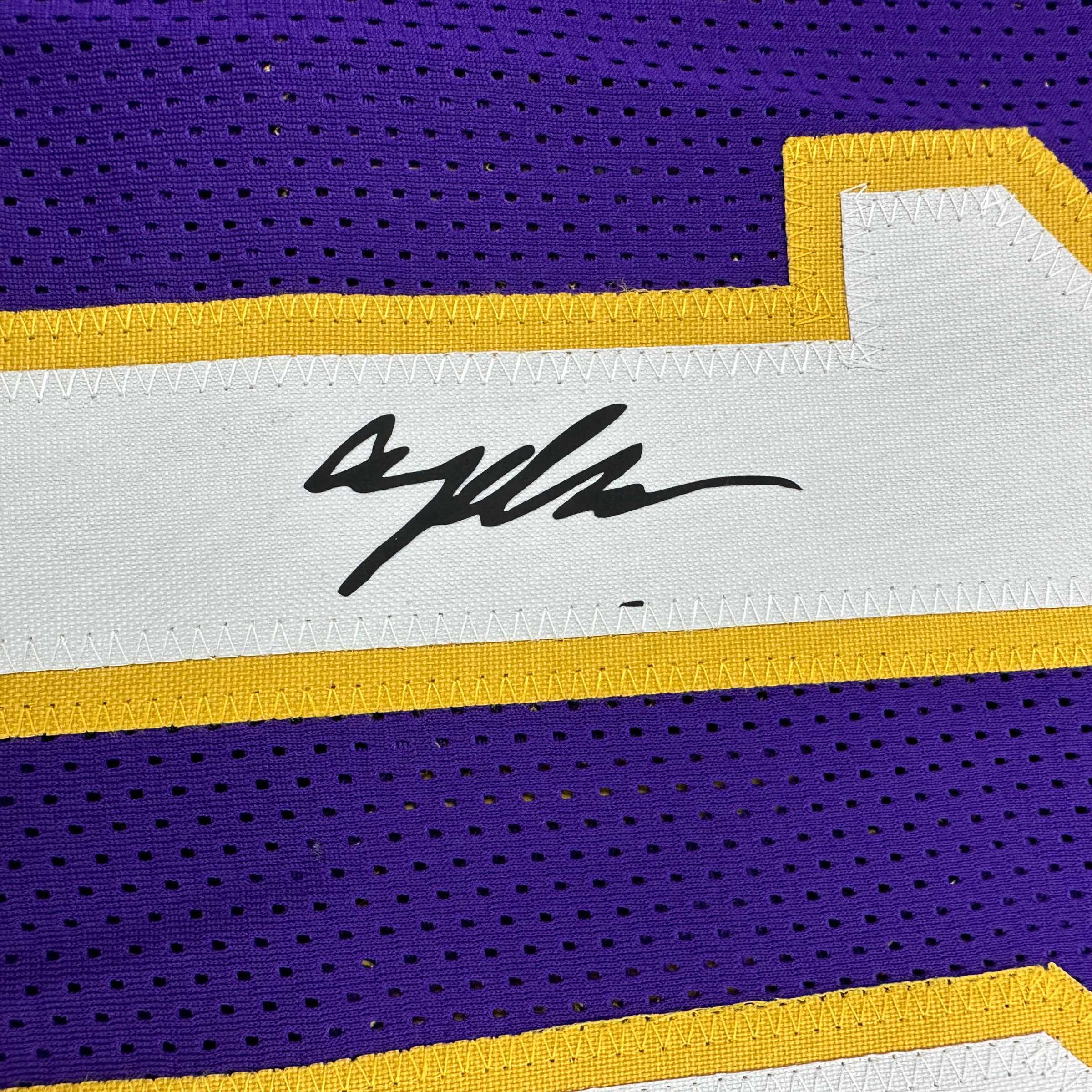 Facsimile Autographed Angel Reese LSU Purple Reprint Laser Auto College Basketball Jersey Size Men's XL