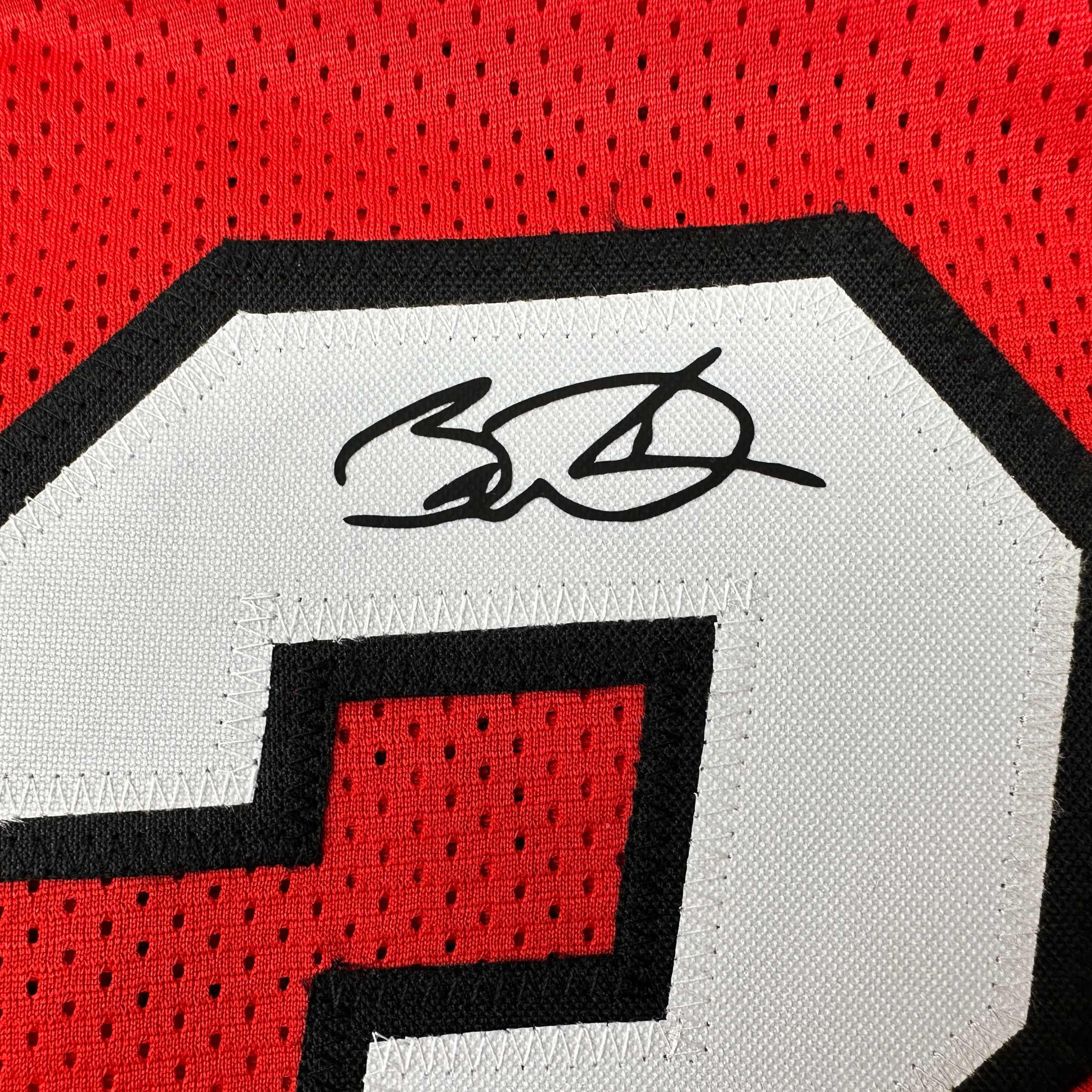 Facsimile Autographed Dwyane Wade Miami Red Reprint Laser Auto Basketball Jersey Size Men's XL