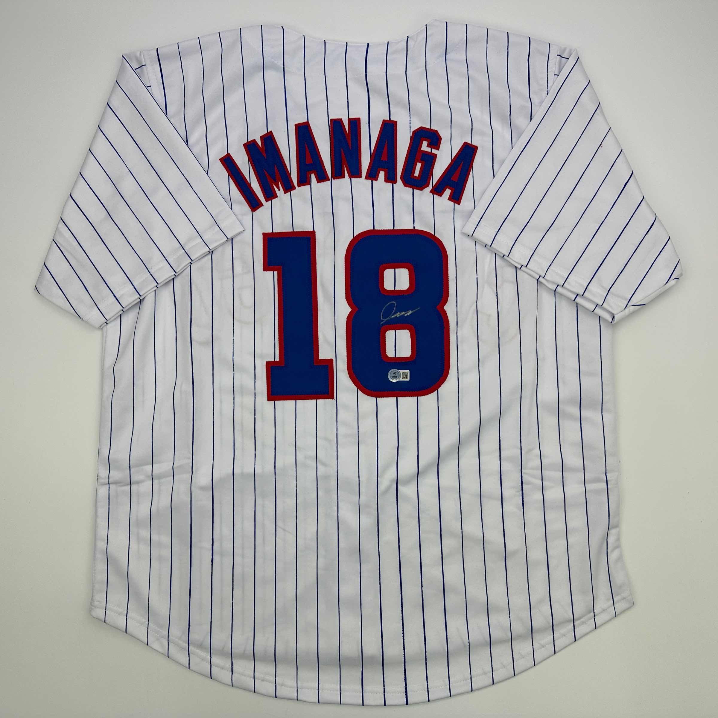 Autographed/Signed Shota Imanaga Chicago Pinstripe Baseball Jersey Beckett BAS COA