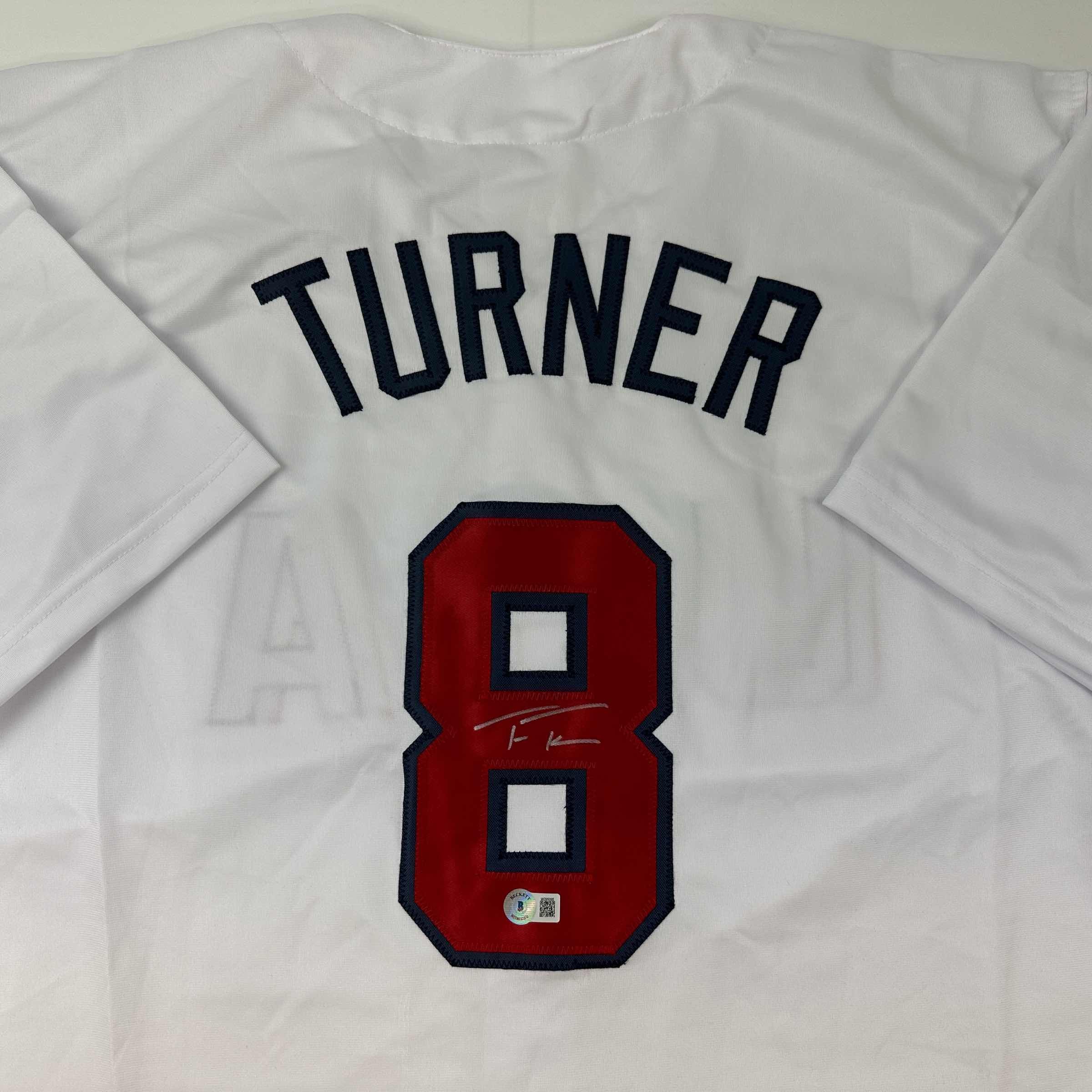 Autographed/Signed Trea Turner United States USA White World Baseball Classic WBC Jersey Beckett BAS COA