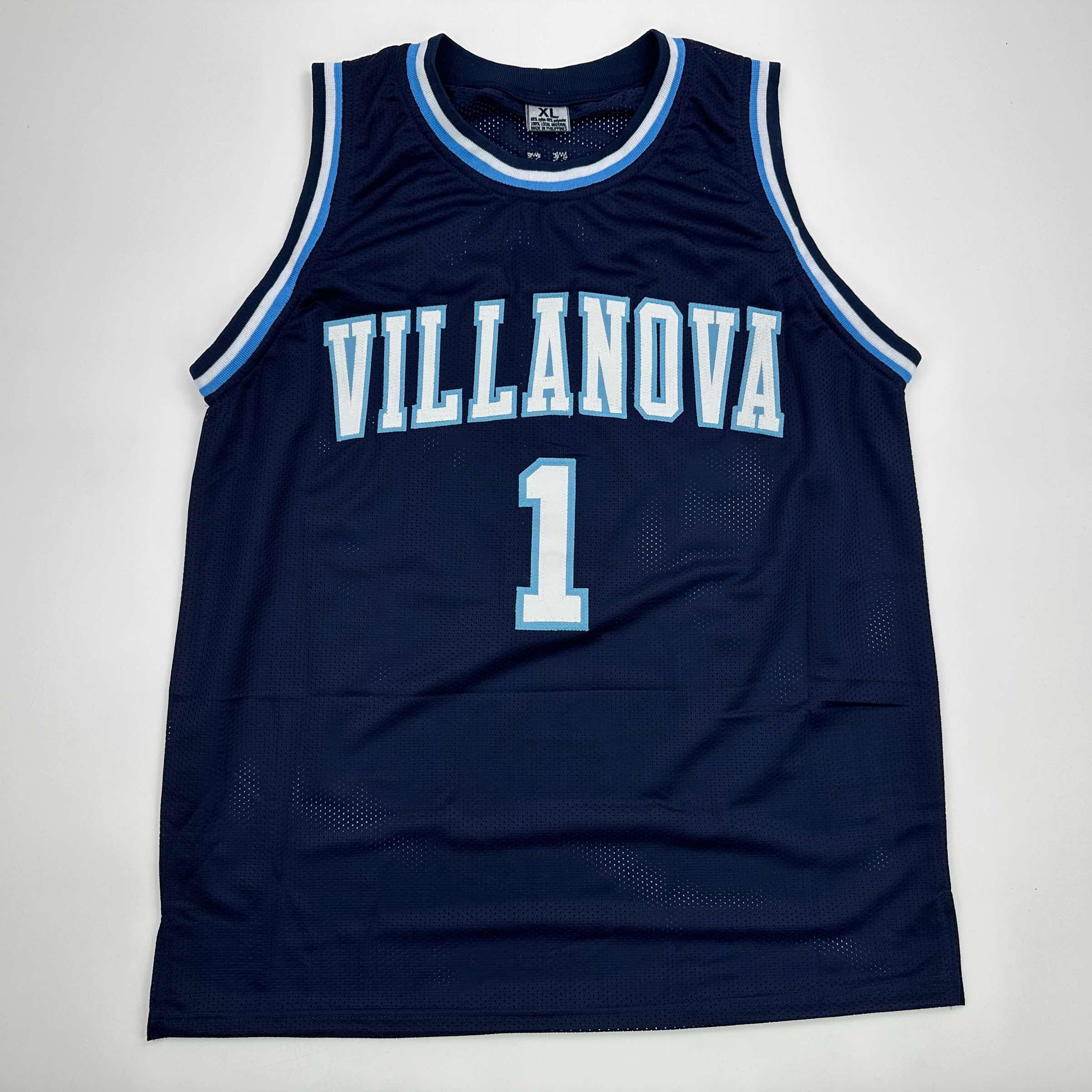 Facsimile Autographed Jalen Brunson Villanova Blue Reprint Laser Auto College Basketball Jersey Size Men's XL