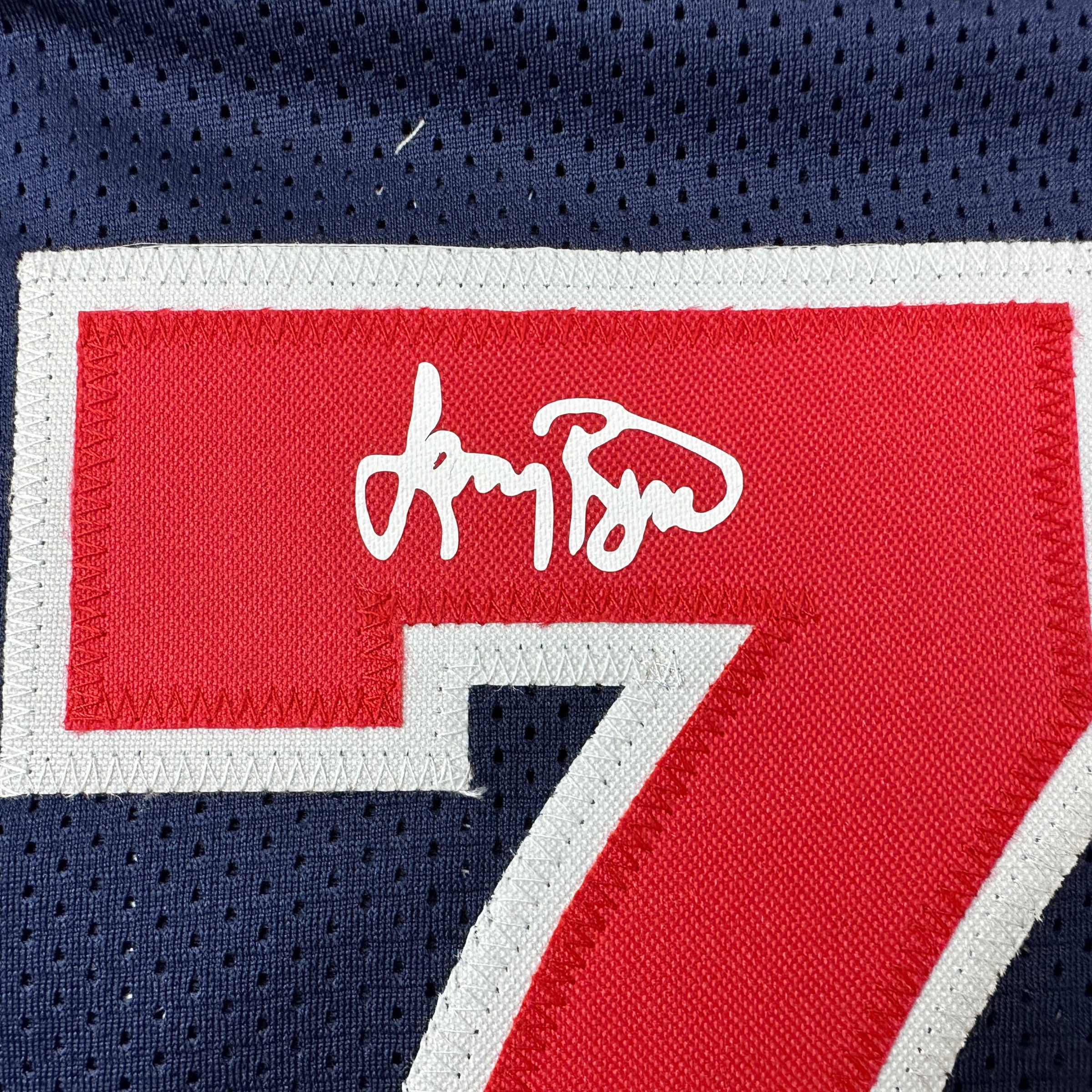 Facsimile Autographed Larry Bird United States Team USA Olympics Blue Reprint Laser Auto Basketball Jersey Size Men's XL