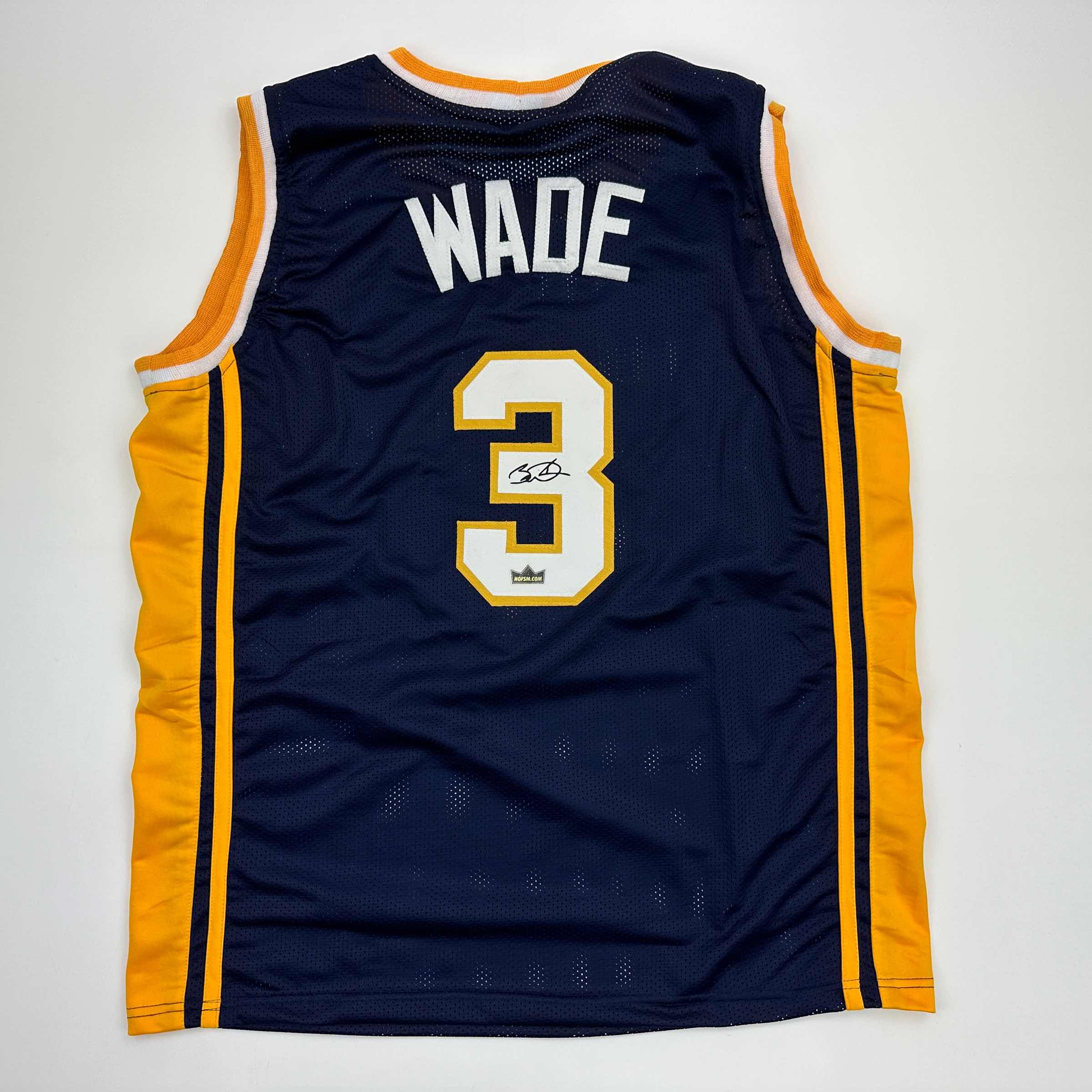 Facsimile Autographed Dwyane Wade Marquette Blue Reprint Laser Auto College Basketball Jersey Size Men's XL