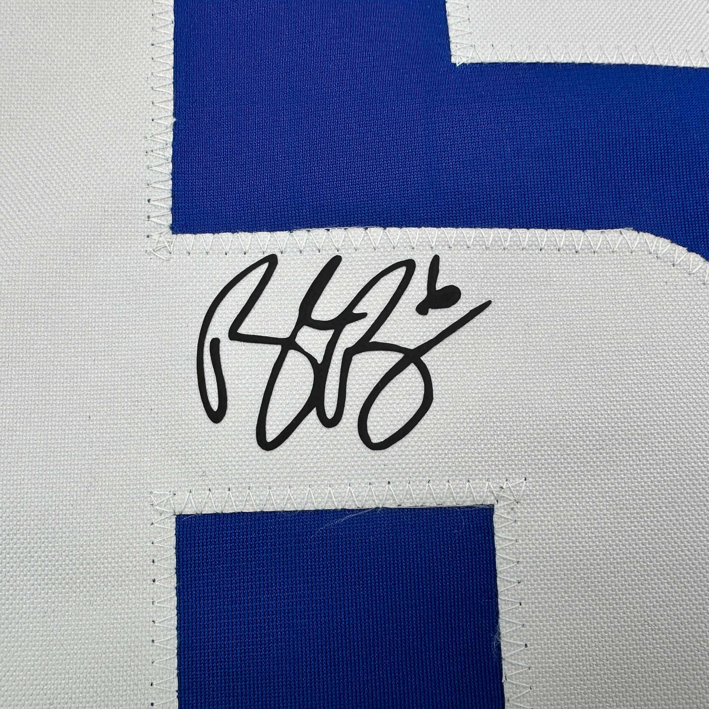 Facsimile Autographed Brock Boeser Vancouver Blue Reprint Laser Auto Hockey Jersey Size Men's XL