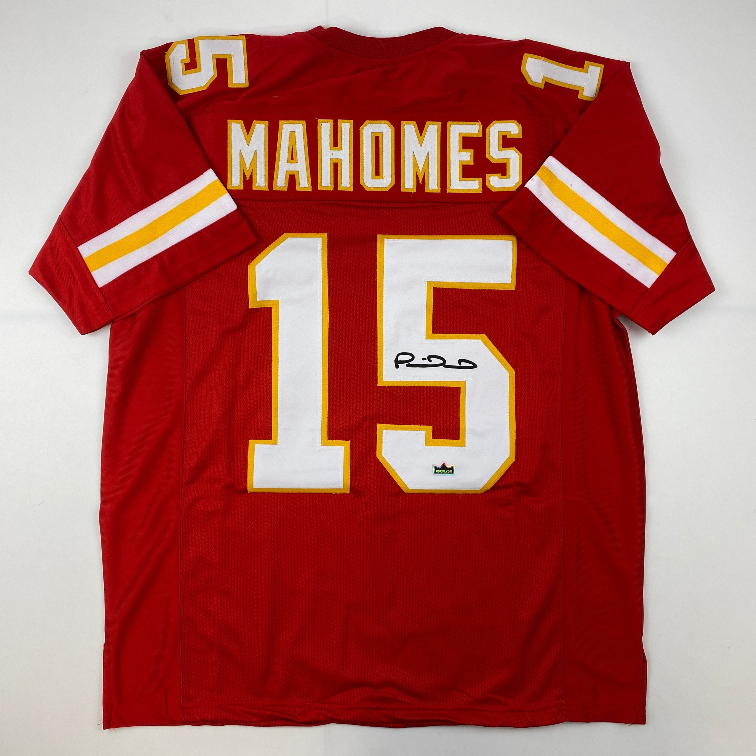 Facsimile Autographed Patrick Mahomes Kansas City Red Reprint Laser Auto Football Jersey Size Men's XL