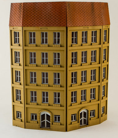 15mm European City Corner Building (Matboard) - 15MCSS125