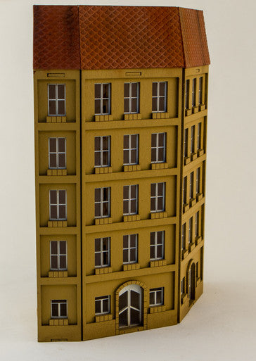 15mm European City Corner Building (Matboard) - 15MCSS125