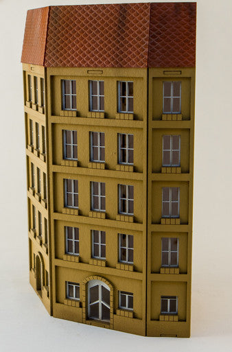 15mm European City Corner Building (Matboard) - 15MCSS125