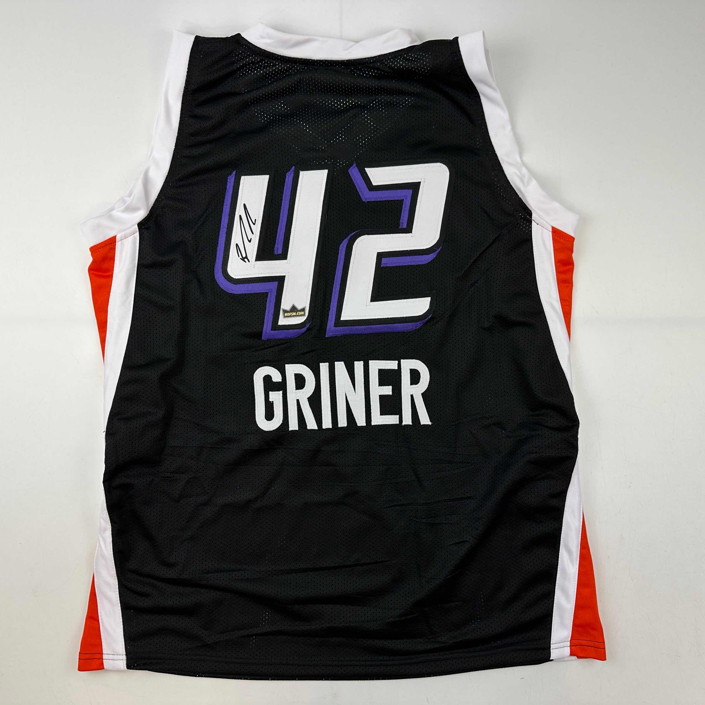 Facsimile Autographed Brittney Griner Phoenix Black Reprint Laser Auto Basketball Jersey Size Men's XL