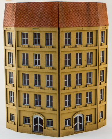 15mm European City Corner Building (Matboard) - 15MCSS125