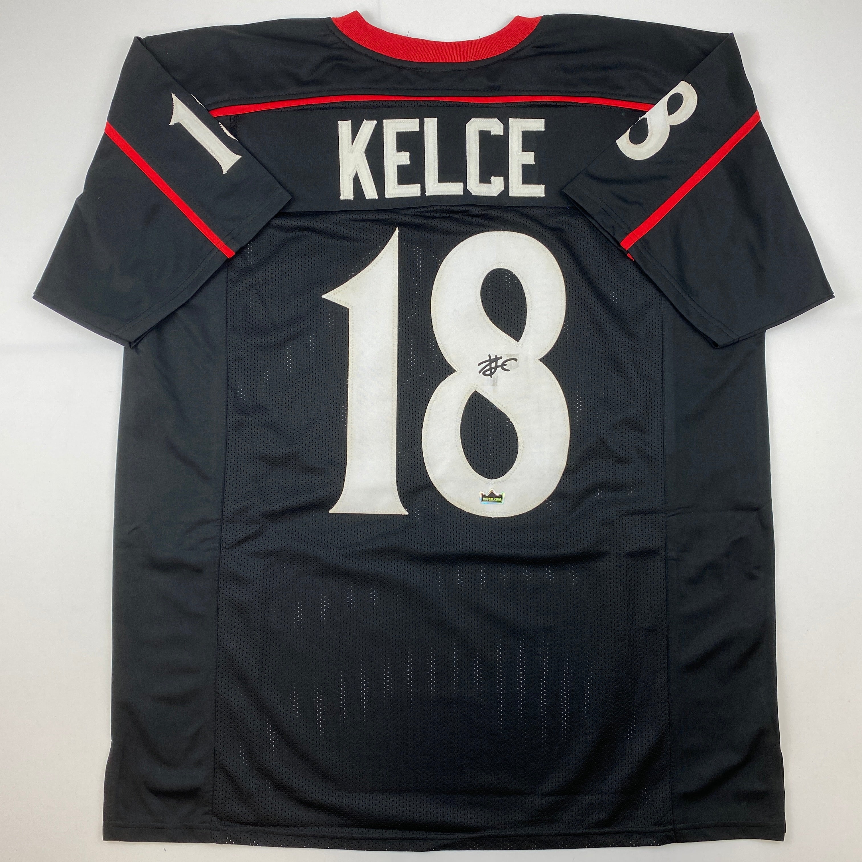 Facsimile Autographed Travis Kelce Cincinnati Black Reprint Laser Auto College Football Jersey Size Men's XL