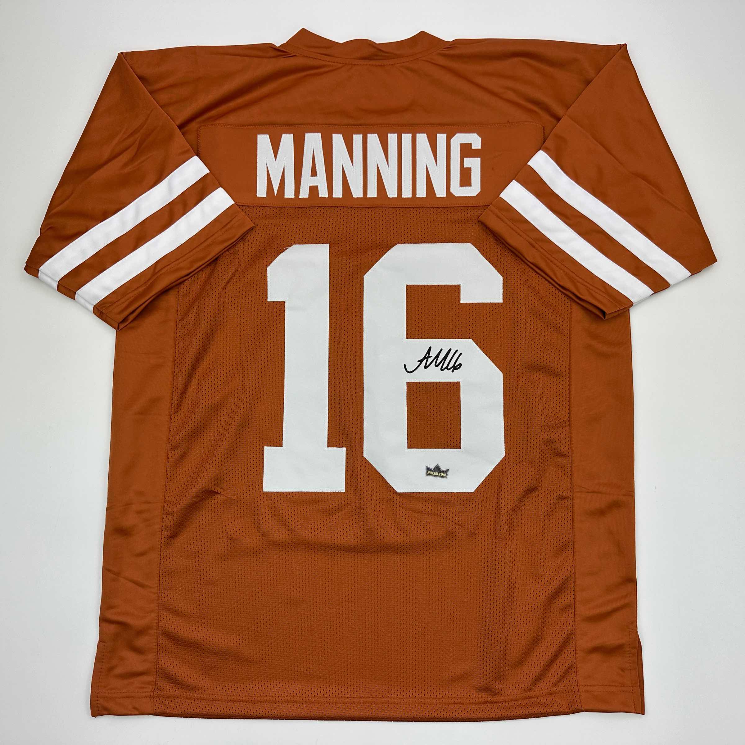 Facsimile Autographed Arch Manning Texas Orange Reprint Laser Auto College Football Jersey Size Men's XL