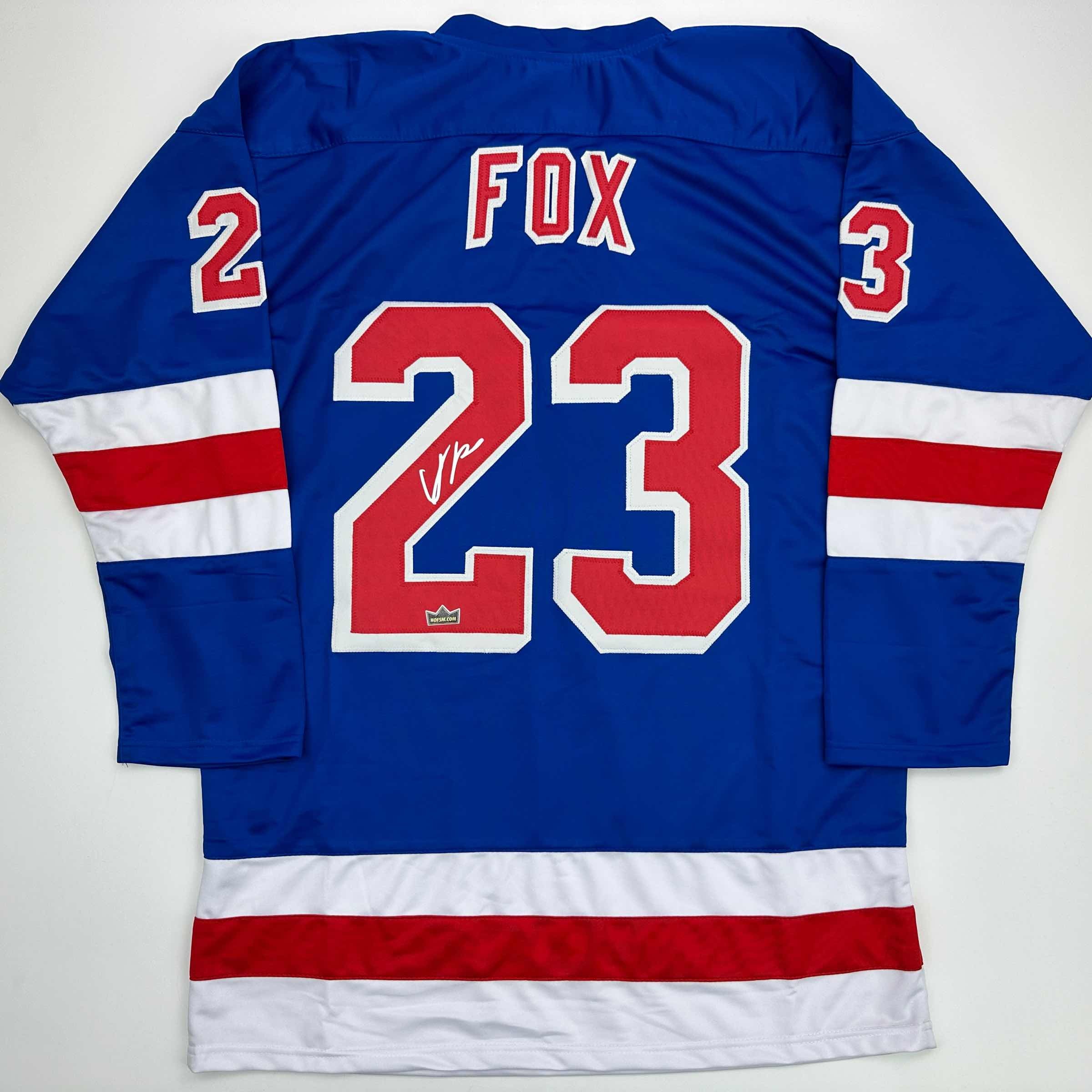 Facsimile Autographed Adam Fox New York Blue Reprint Laser Auto Hockey Jersey Size Men's XL