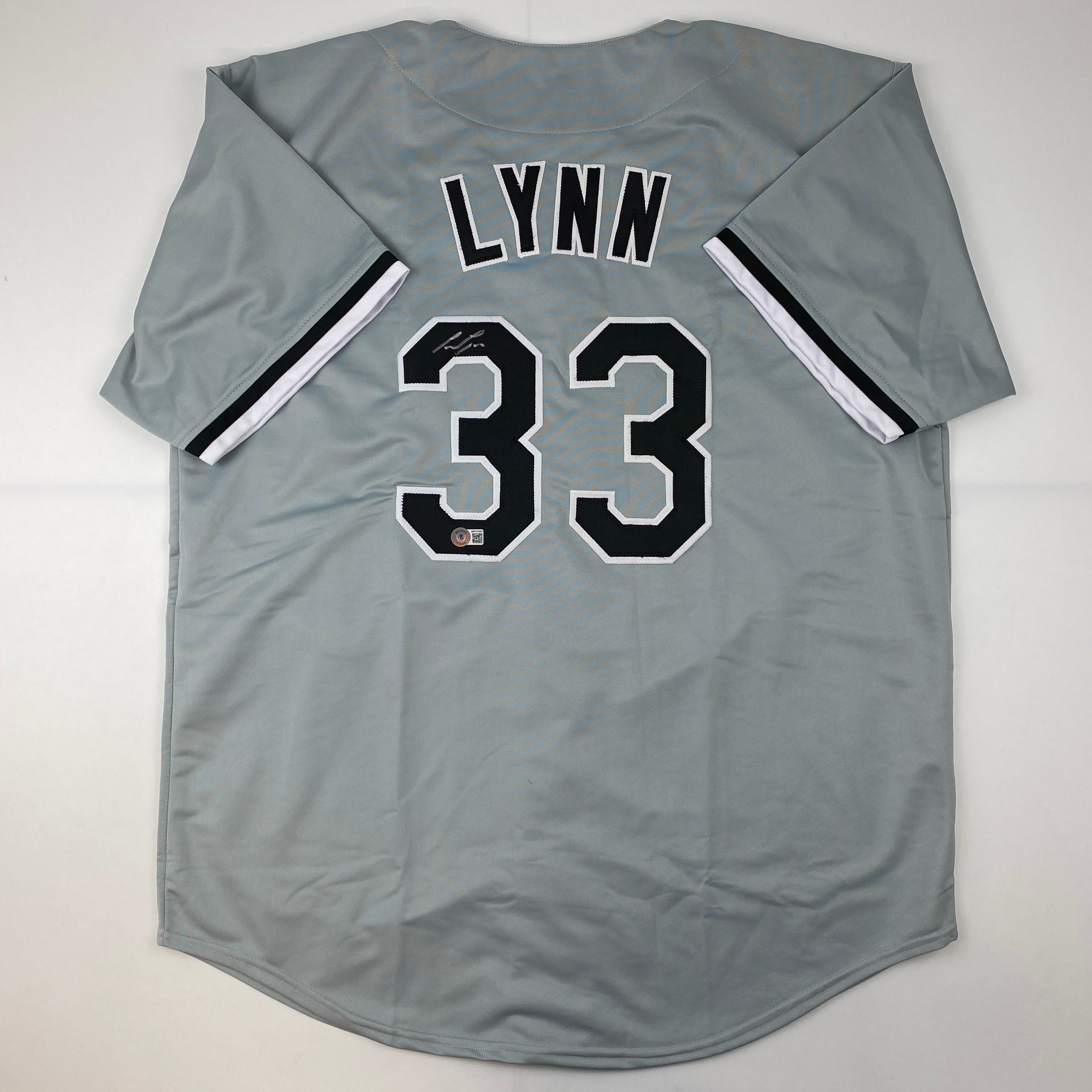 Autographed/Signed Lance Lynn Chicago Grey Baseball Jersey Beckett BAS COA