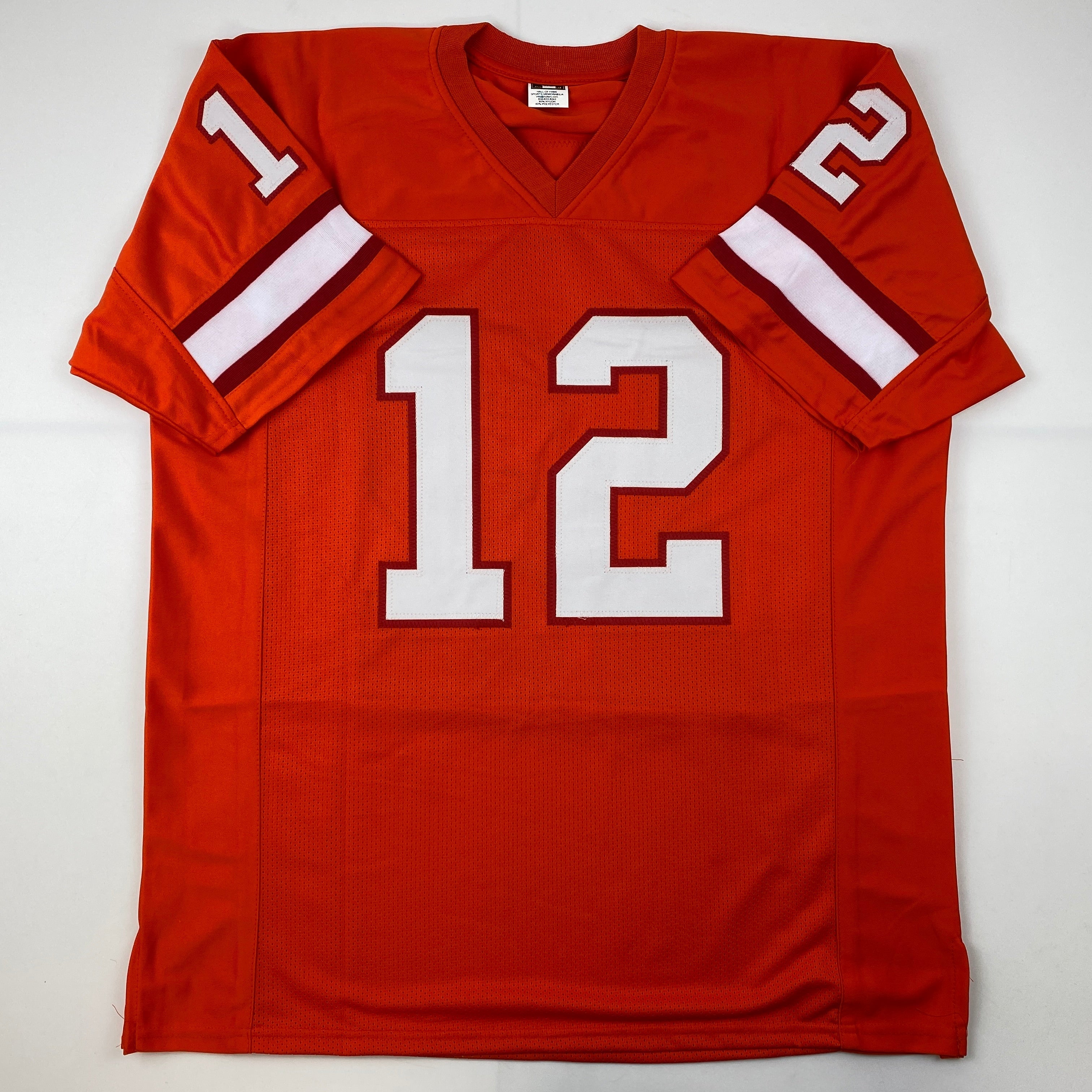 Facsimile Autographed Tom Brady Tampa Bay Orange Throwback Reprint Laser Auto Football Jersey Size Men's XL
