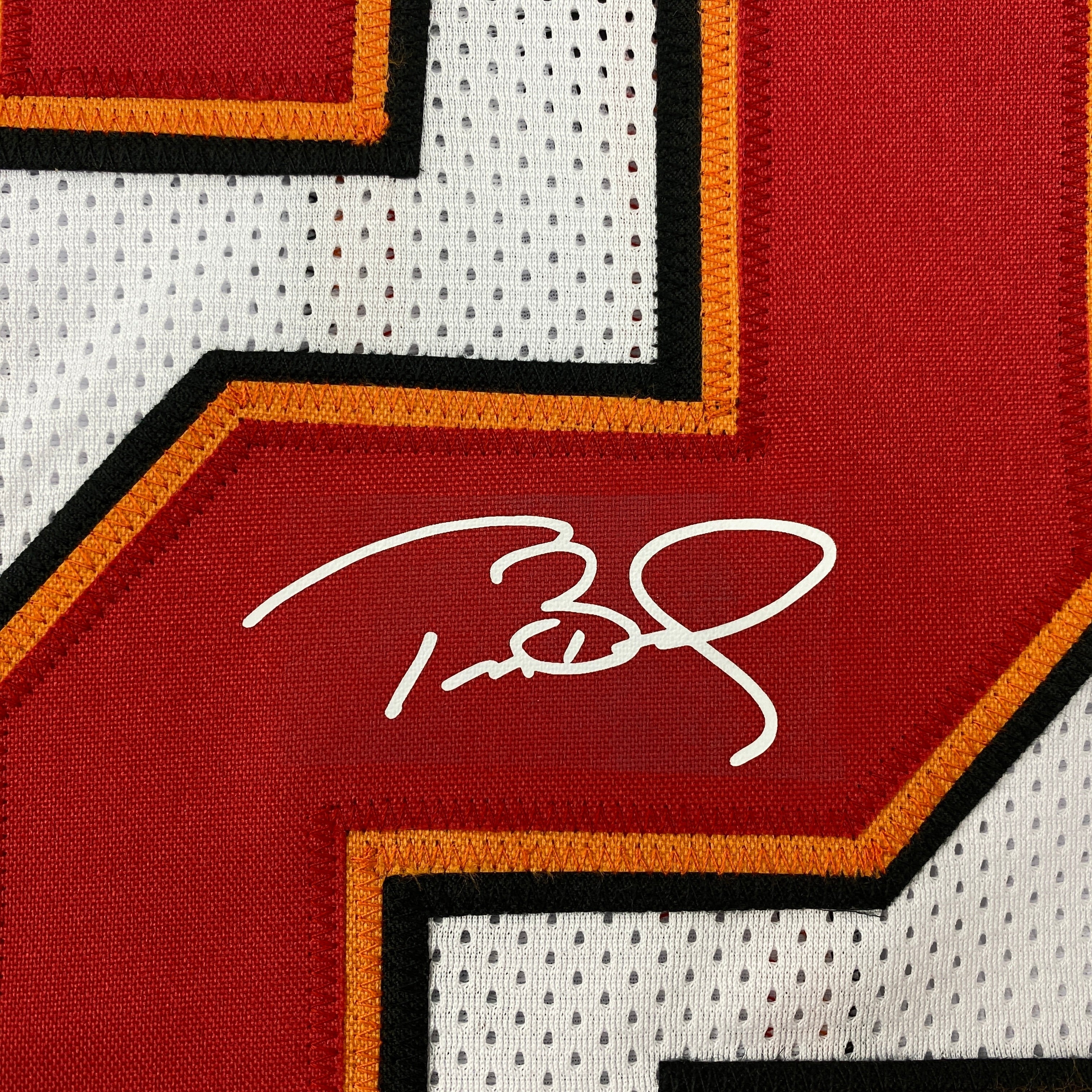 Facsimile Autographed Tom Brady Tampa Bay White Reprint Laser Auto Football Jersey Size Men's XL