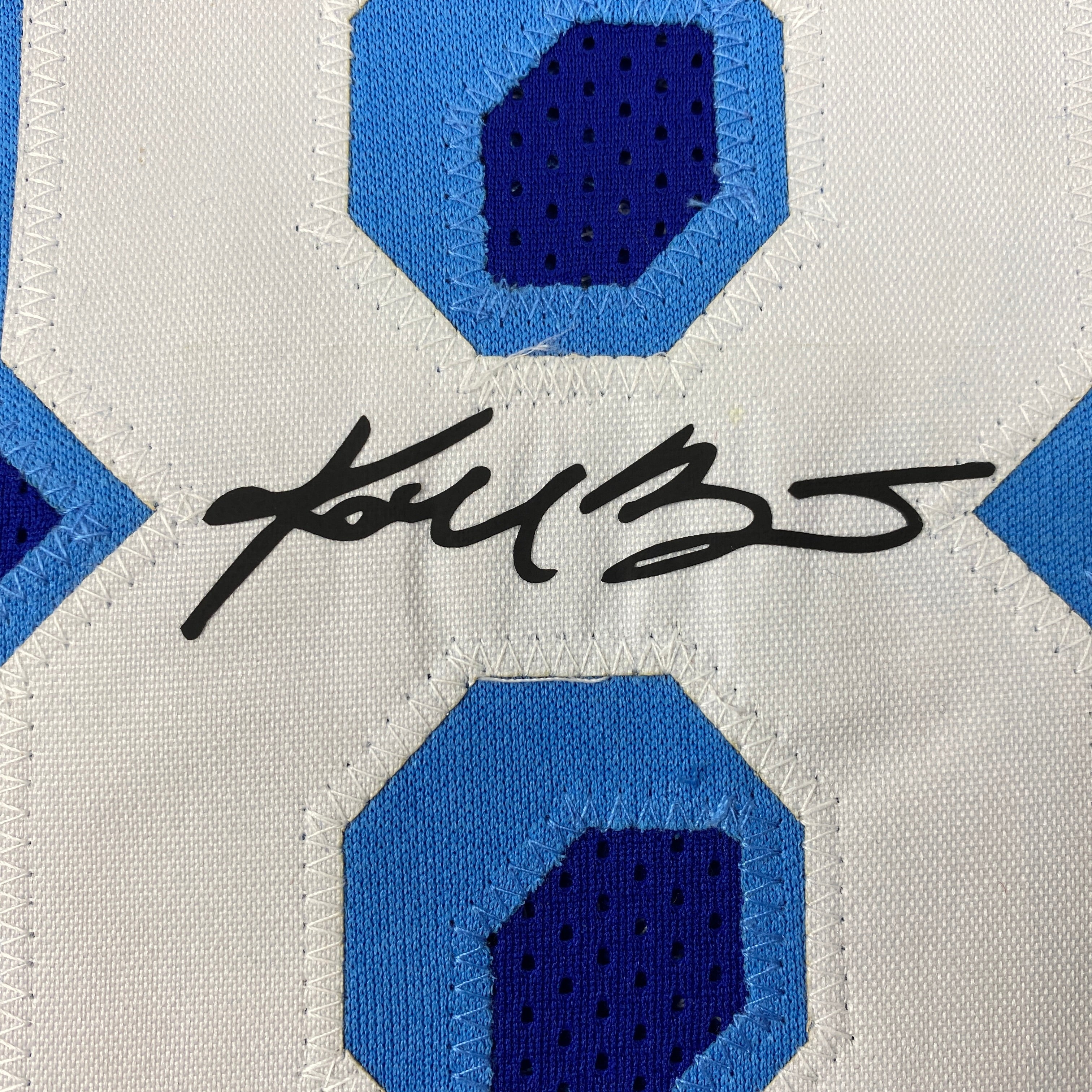 Facsimile Autographed Kobe Bryant #8 Los Angeles LA Retro Blue Reprint Laser Auto Basketball Jersey Size Men's XL
