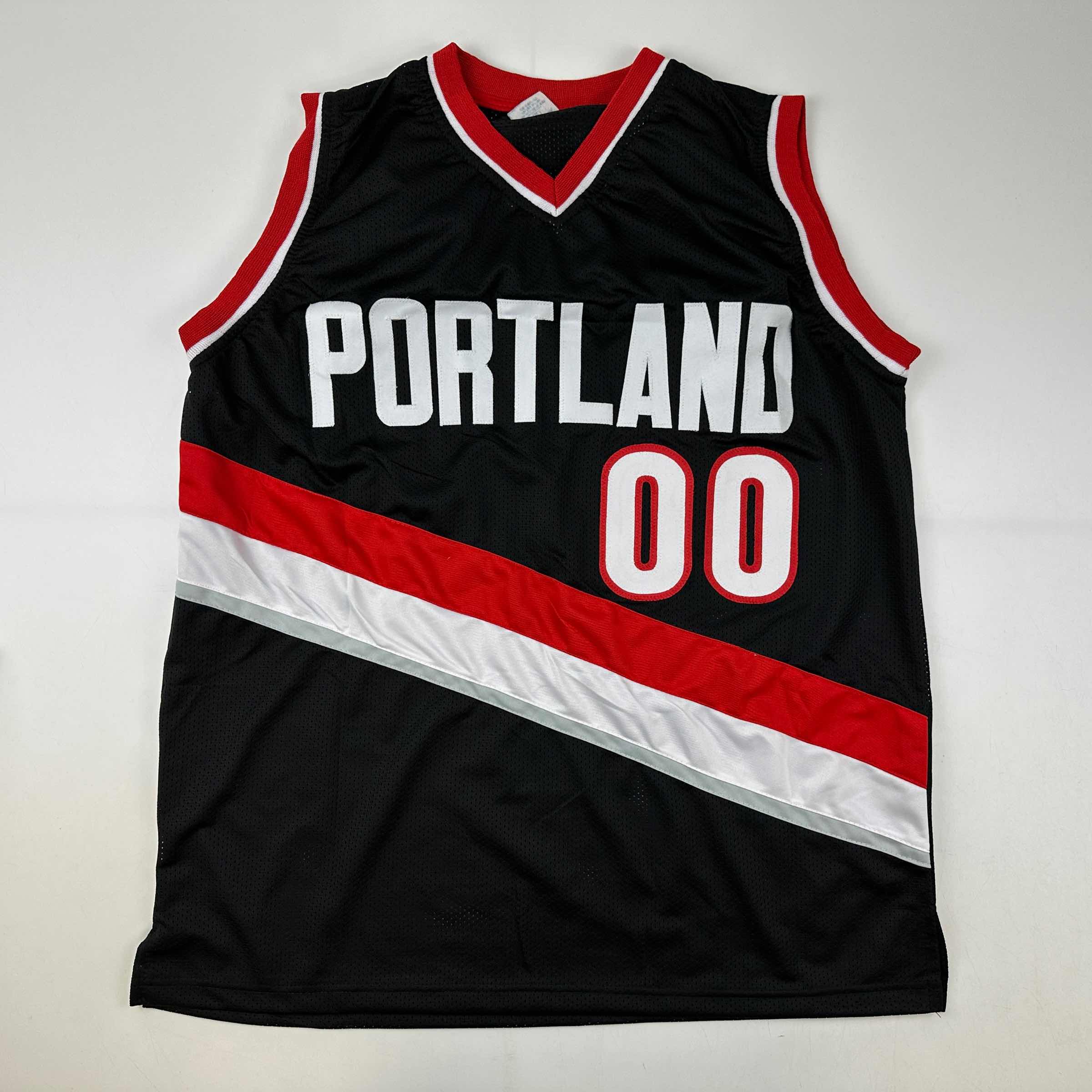 Facsimile Autographed Scoot Henderson Portland Black Reprint Laser Auto Basketball Jersey Size Men's XL