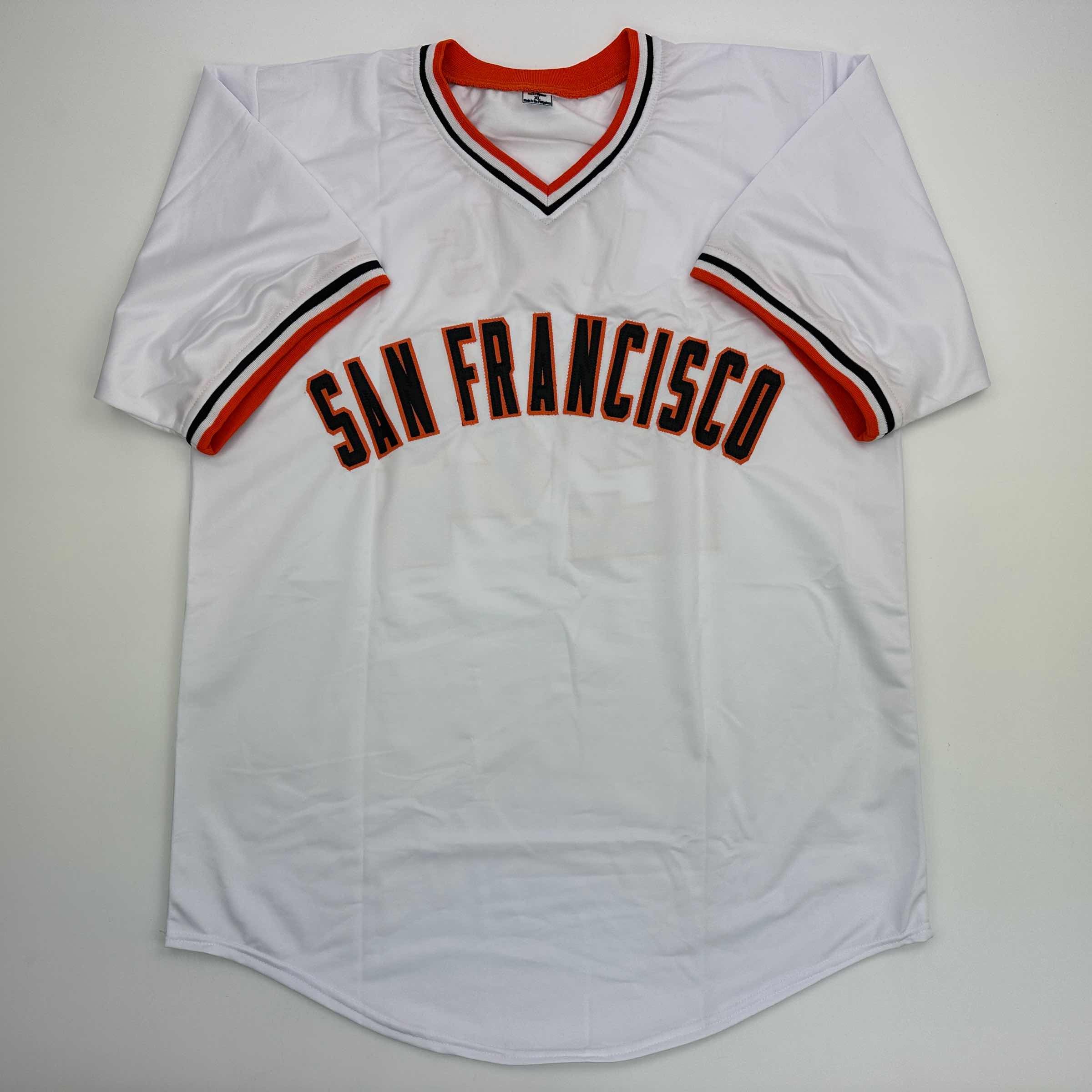 Facsimile Autographed Willie Mays San Francisco White Reprint Laser Auto Baseball Jersey Size Men's XL