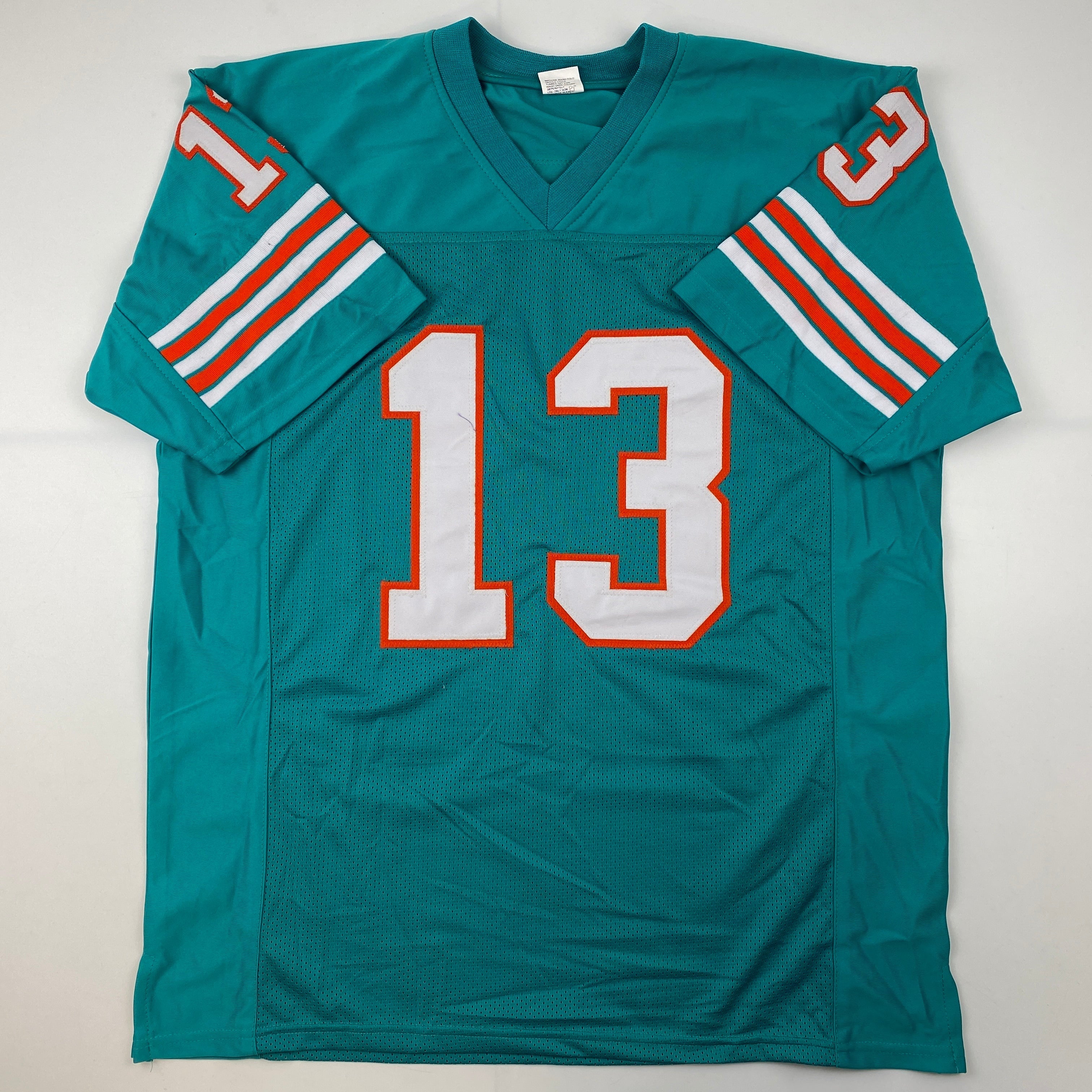 Facsimile Autographed Dan Marino Miami Teal Reprint Laser Auto Football Jersey Size Men's XL