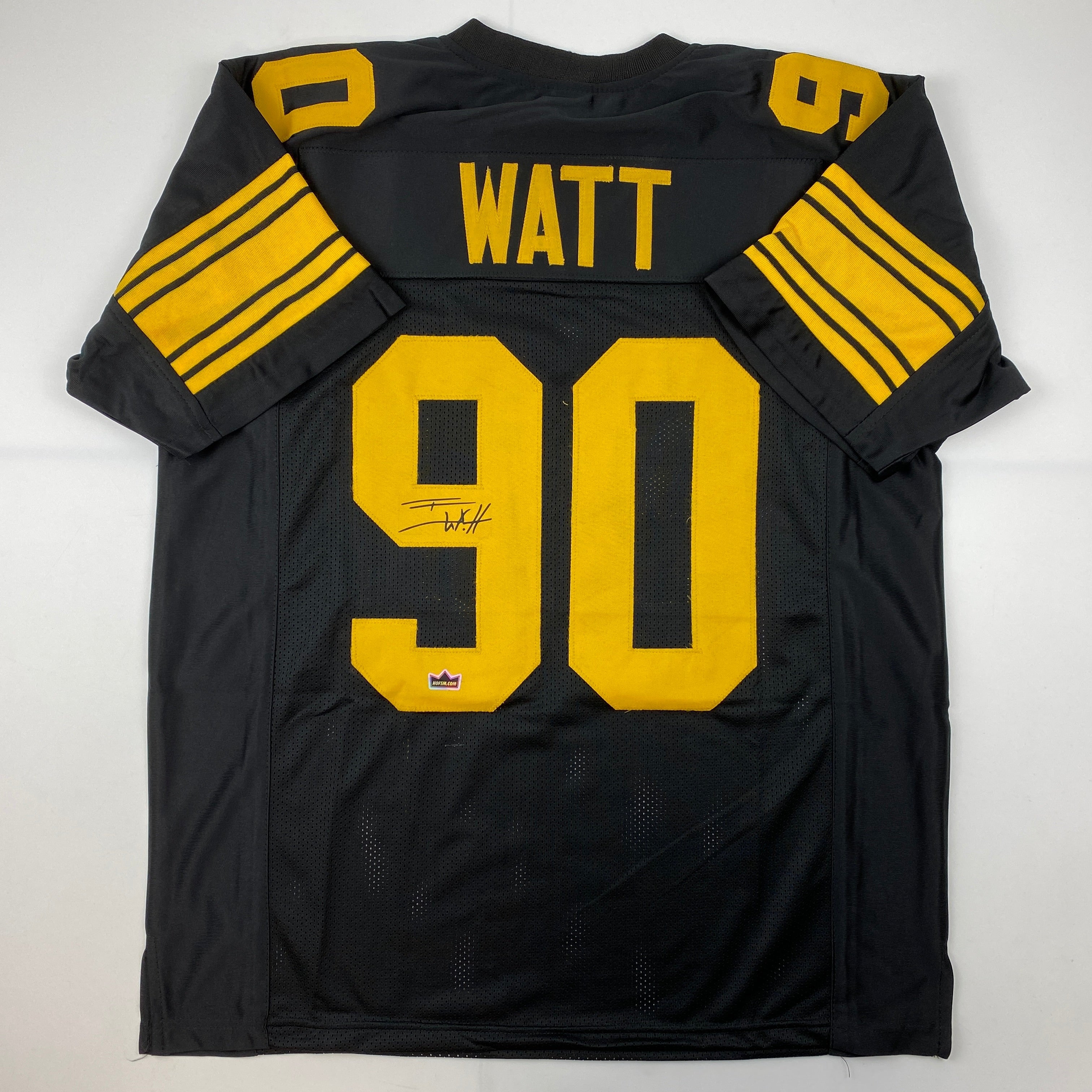 Facsimile Autographed T.J. TJ Watt Pittsburgh Color Rush Reprint Laser Auto Football Jersey Size Men's XL