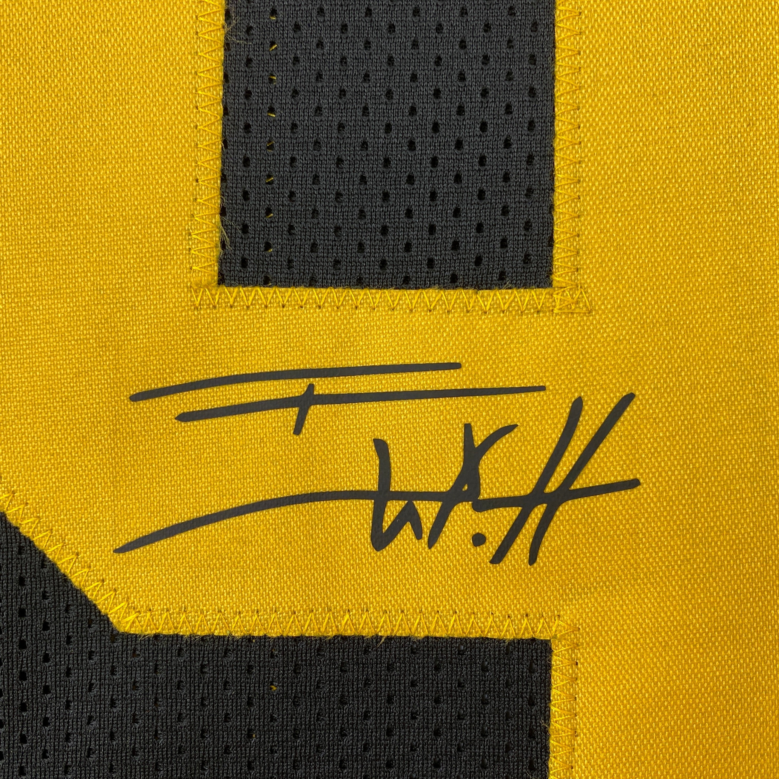 Facsimile Autographed T.J. TJ Watt Pittsburgh Color Rush Reprint Laser Auto Football Jersey Size Men's XL