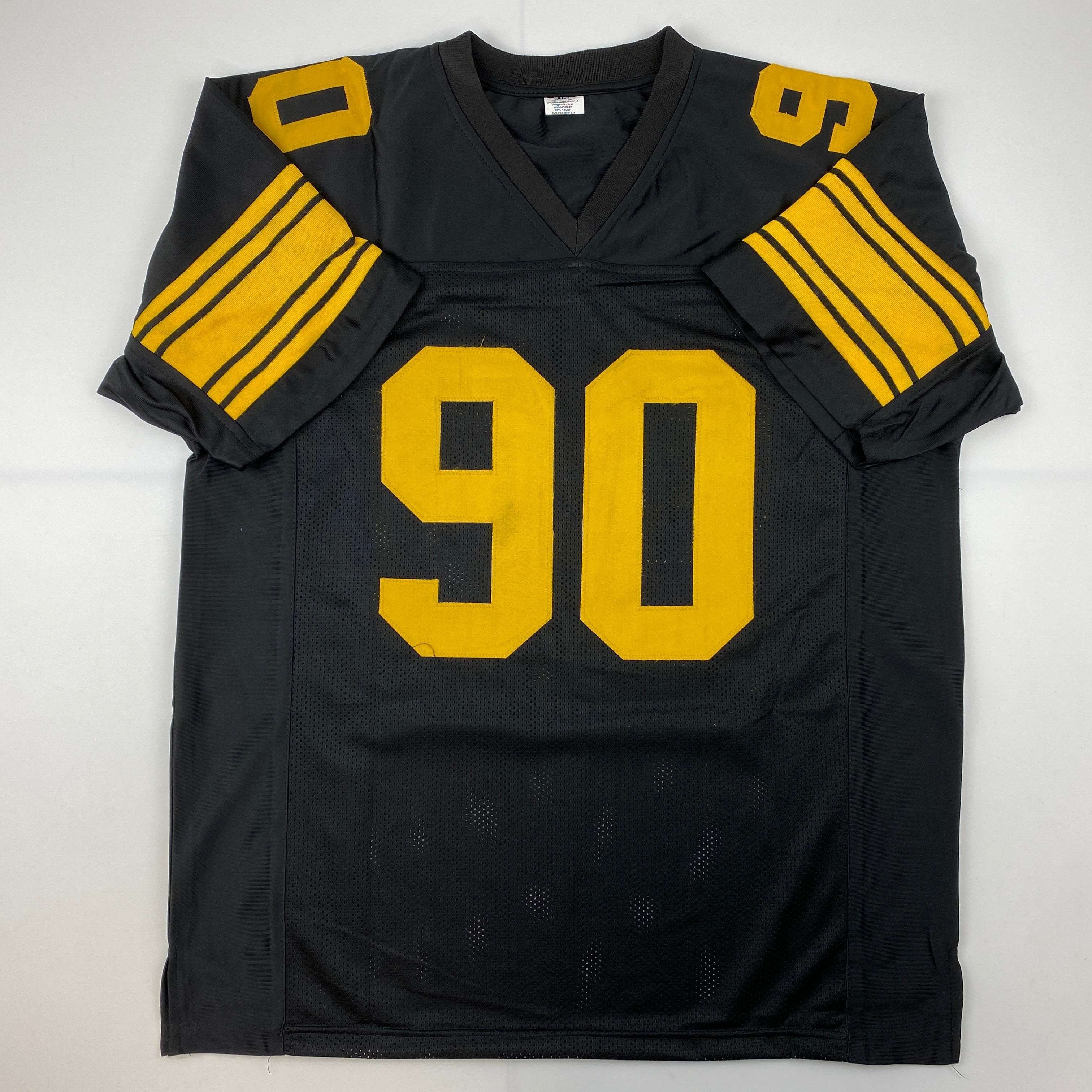 Facsimile Autographed T.J. TJ Watt Pittsburgh Color Rush Reprint Laser Auto Football Jersey Size Men's XL