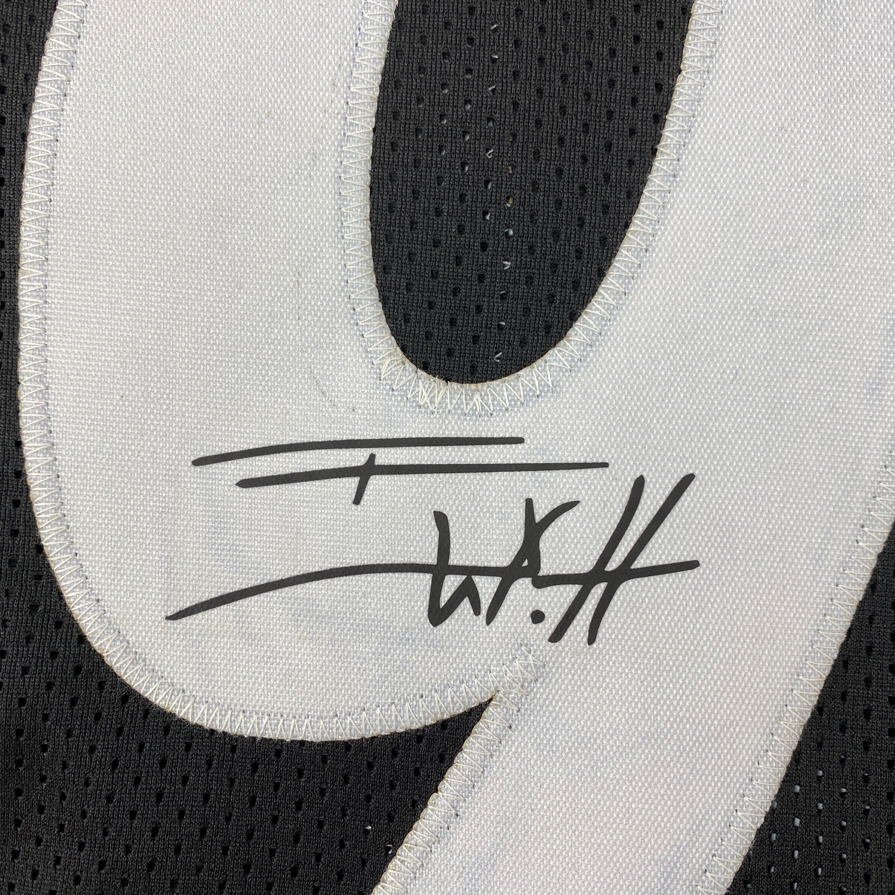 Facsimile Autographed T.J. TJ Watt Pittsburgh Black Reprint Laser Auto Football Jersey Size Men's XL