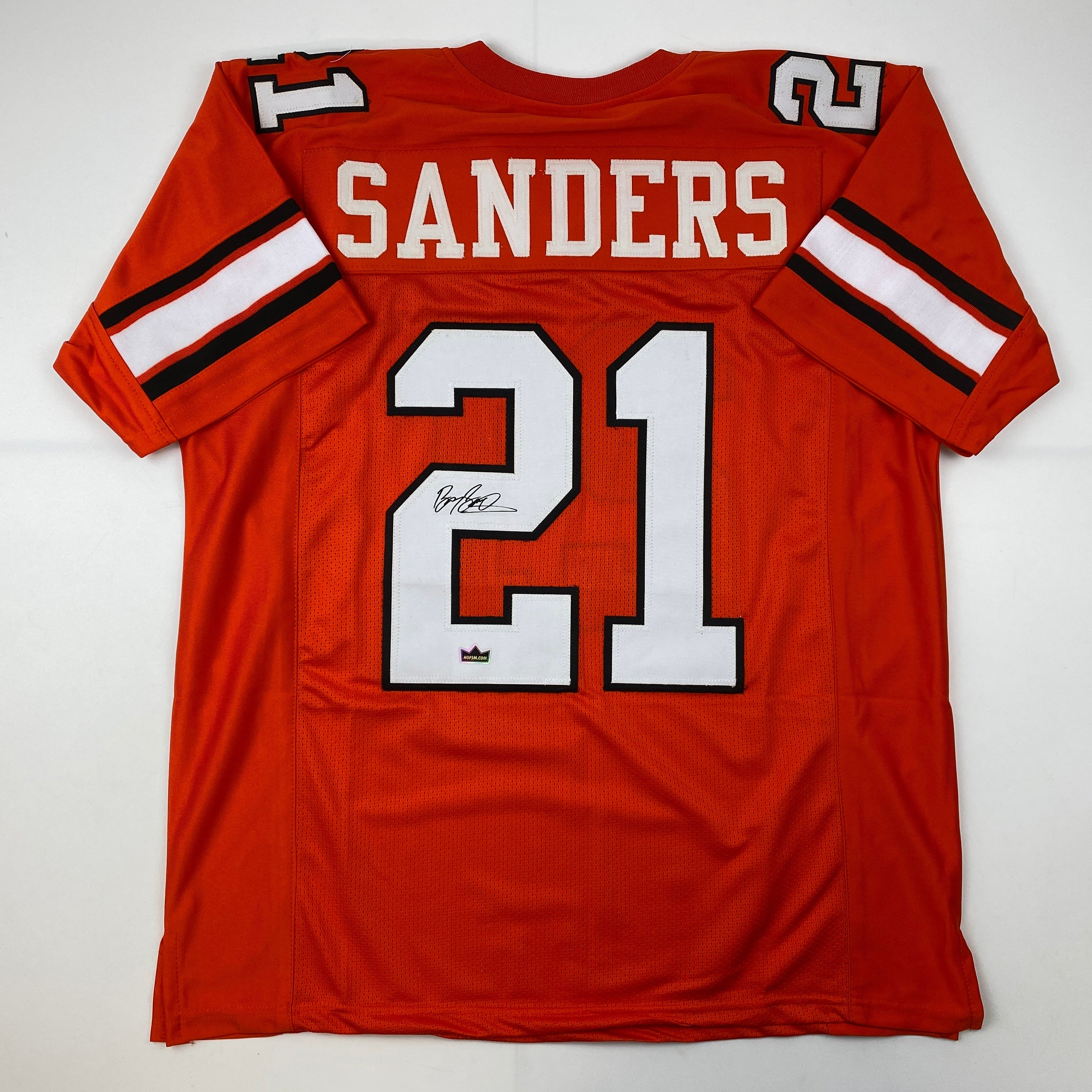 Facsimile Autographed Barry Sanders Oklahoma State Orange Reprint Laser Auto College Football Jersey Size Men's XL