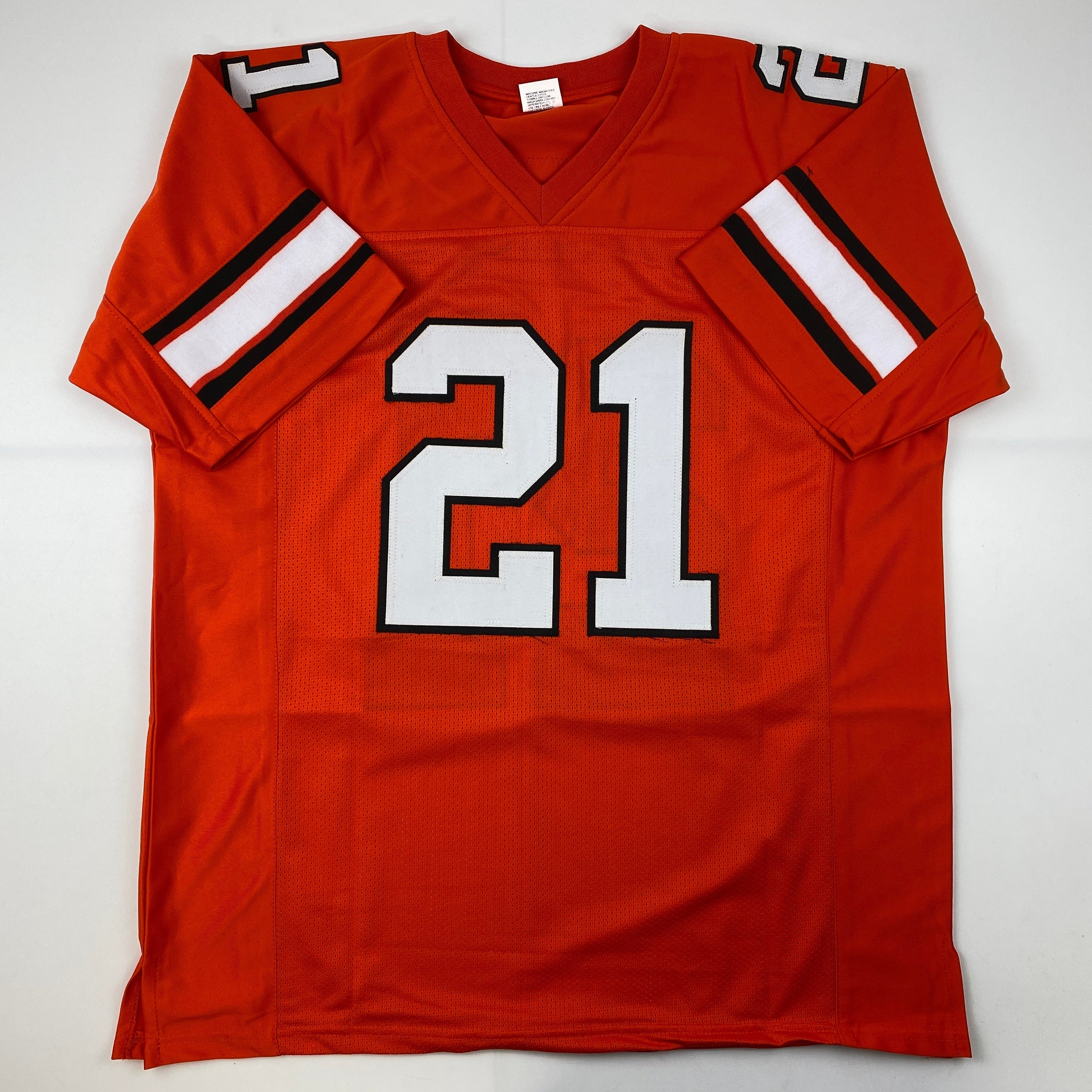 Facsimile Autographed Barry Sanders Oklahoma State Orange Reprint Laser Auto College Football Jersey Size Men's XL