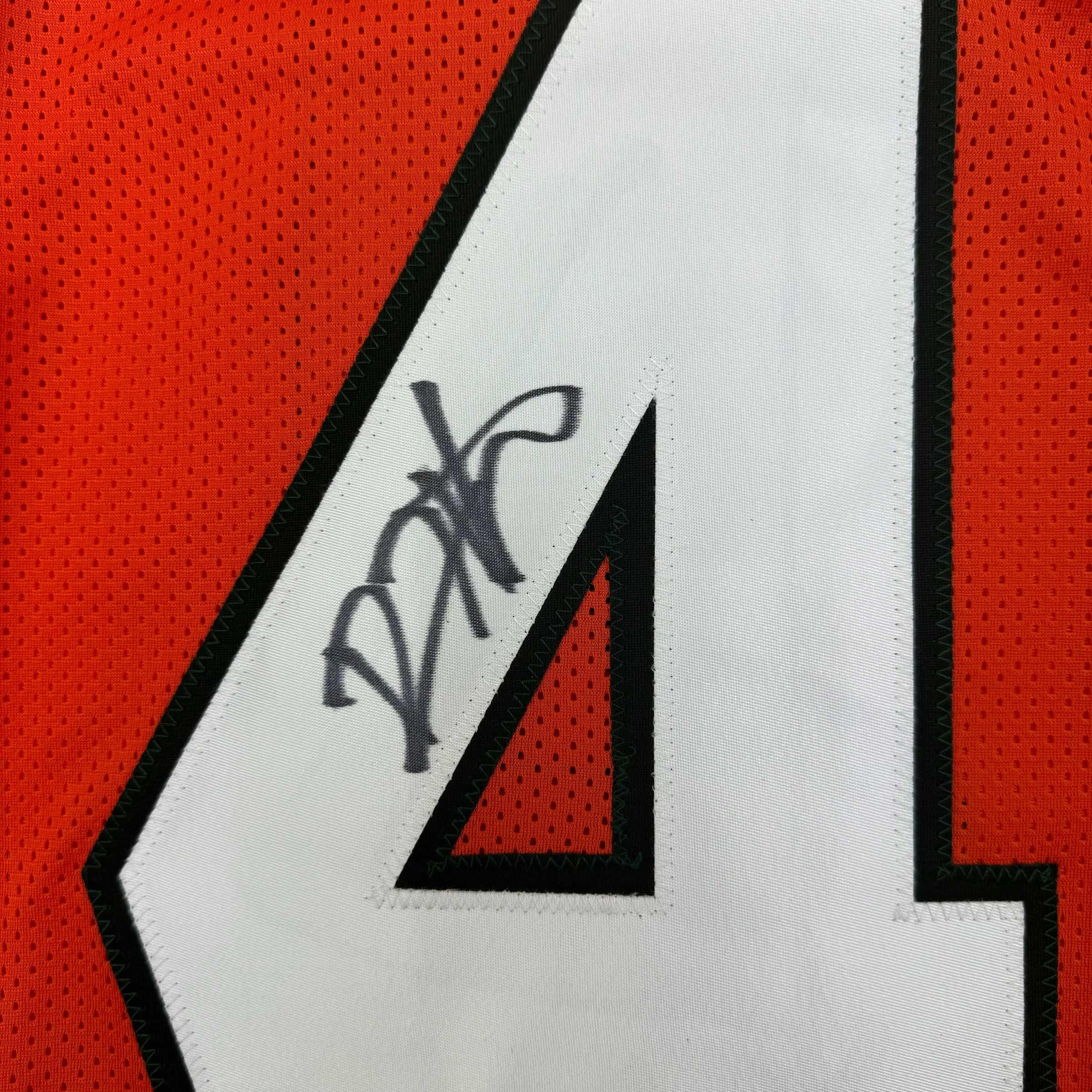Framed Autographed/Signed Devin Hester 35x39 Miami Orange College Football Jersey JSA COA