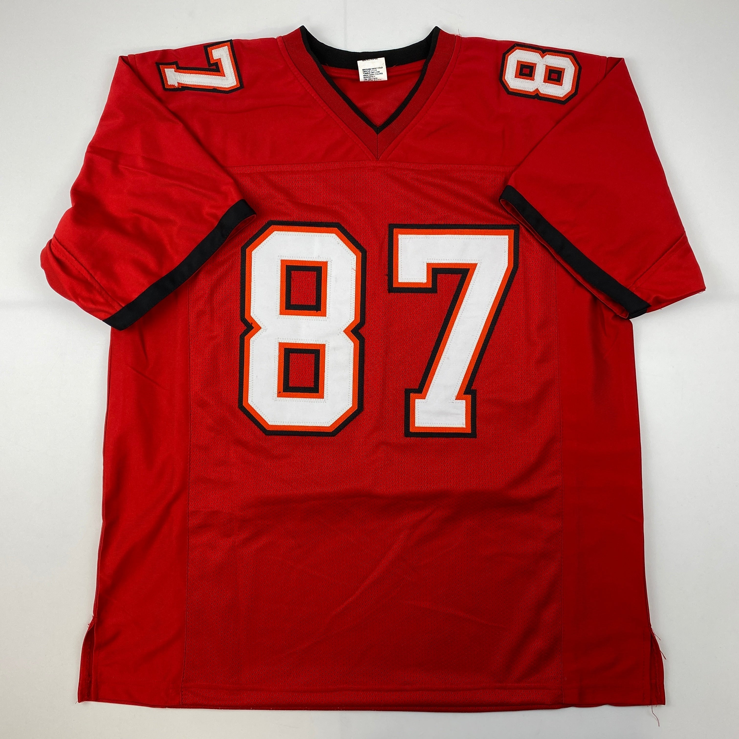 Facsimile Autographed Rob Gronk Gronkowski Tampa Bay Red Reprint Laser Auto Football Jersey Size Men's XL