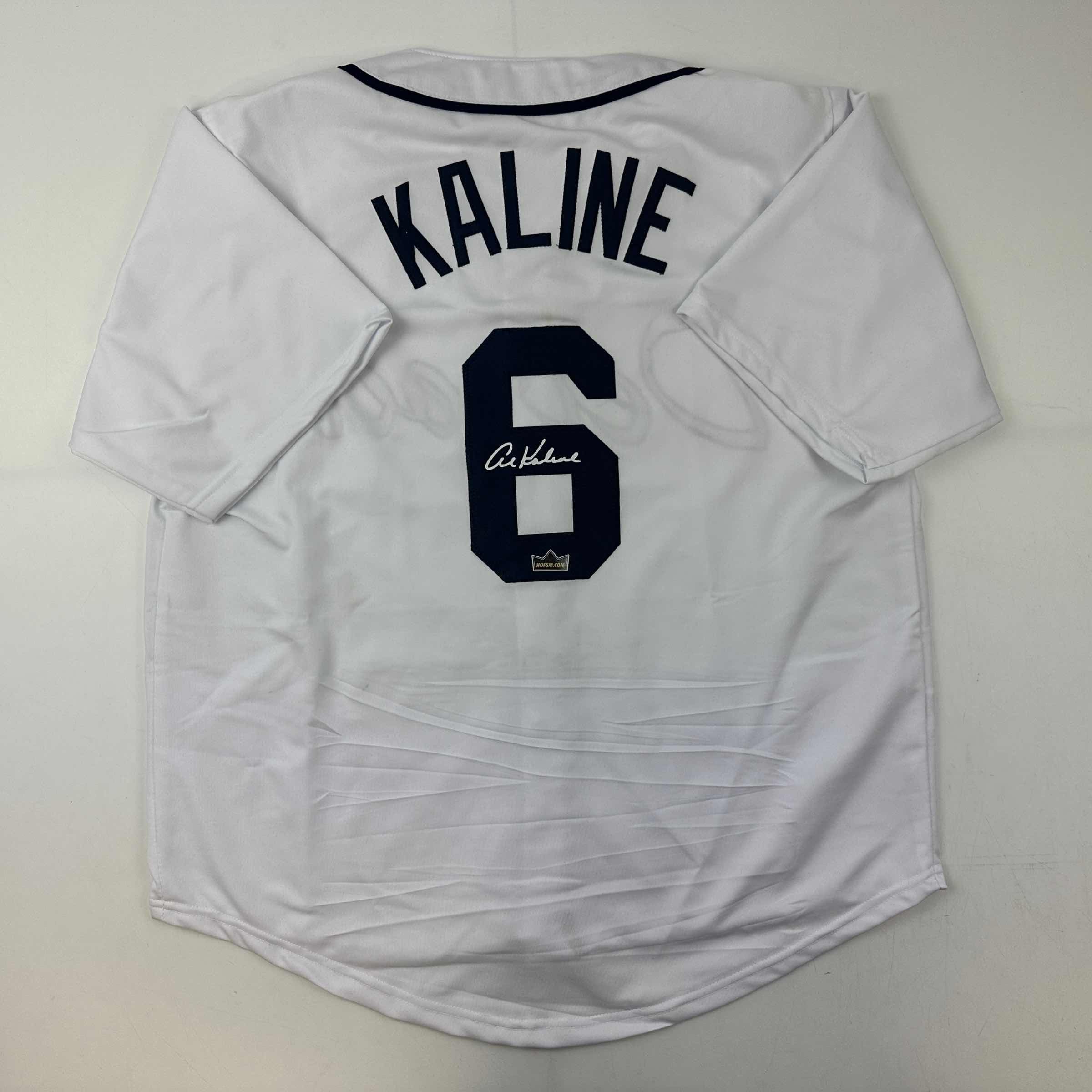 Facsimile Autographed Al Kaline Detroit White Reprint Laser Auto Baseball Jersey Size Men's XL