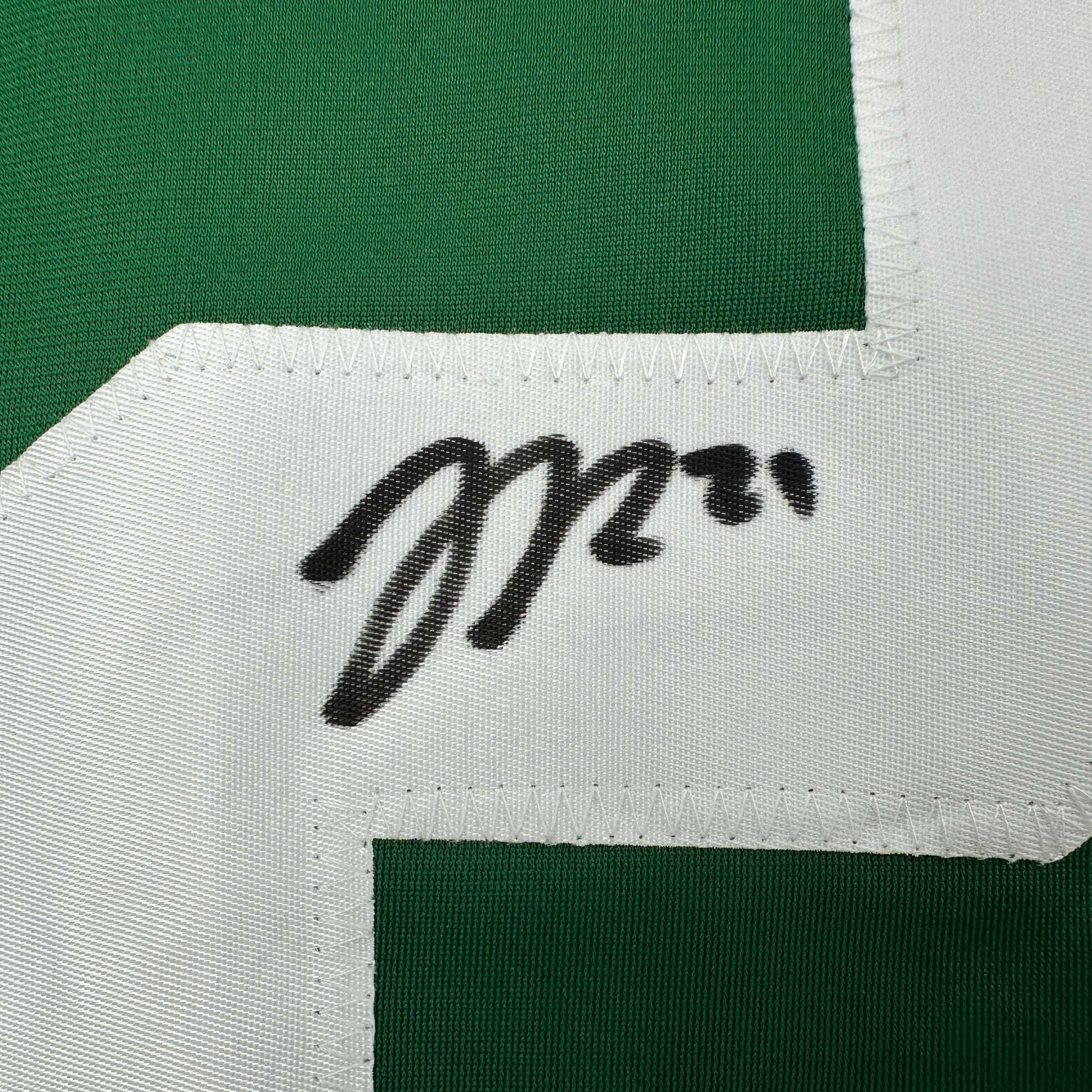 Autographed/Signed Jason Robertson Dallas Green Hockey Jersey JSA COA