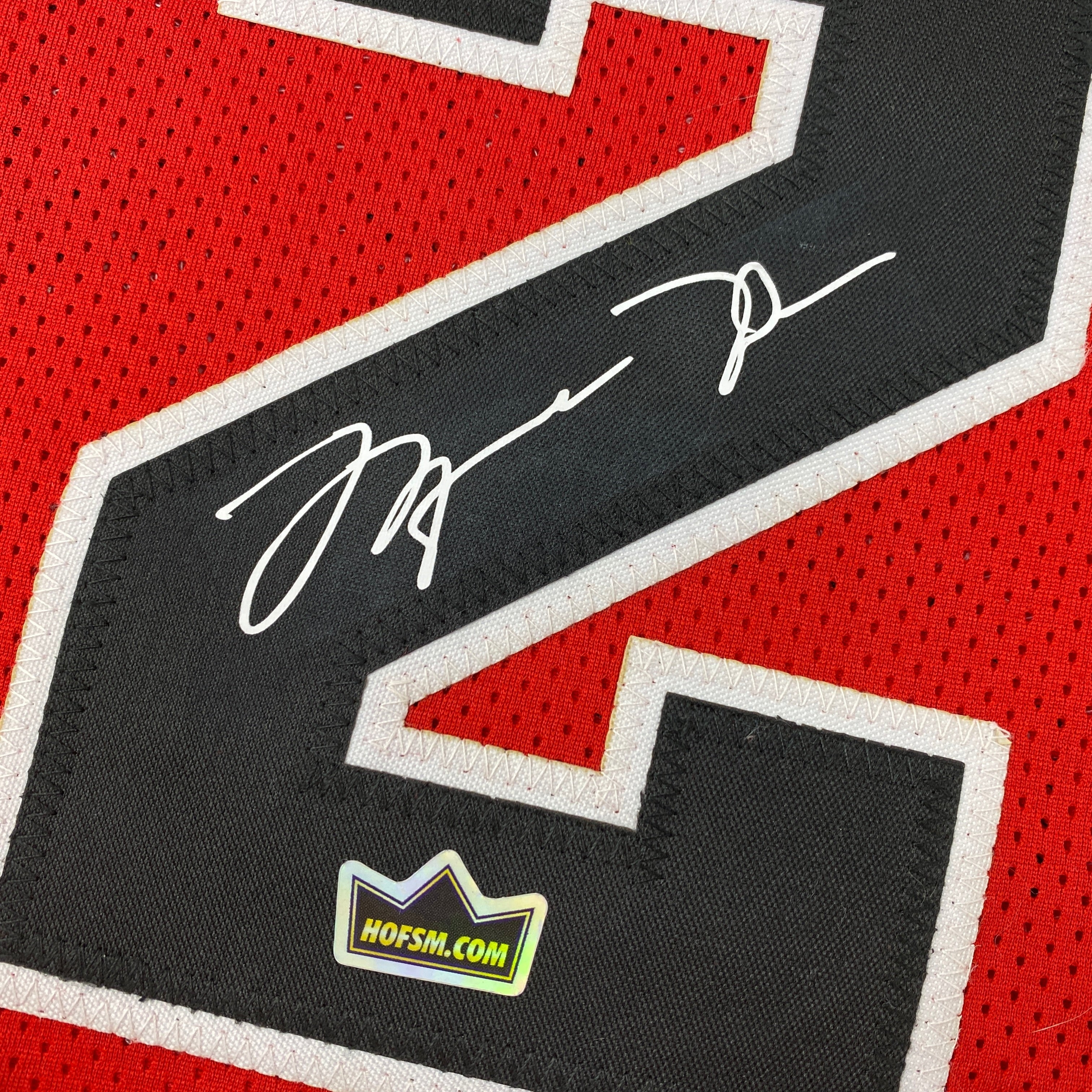 Facsimile Autographed Michael Jordan Chicago Red Reprint Laser Auto Basketball Jersey Size Men's XL