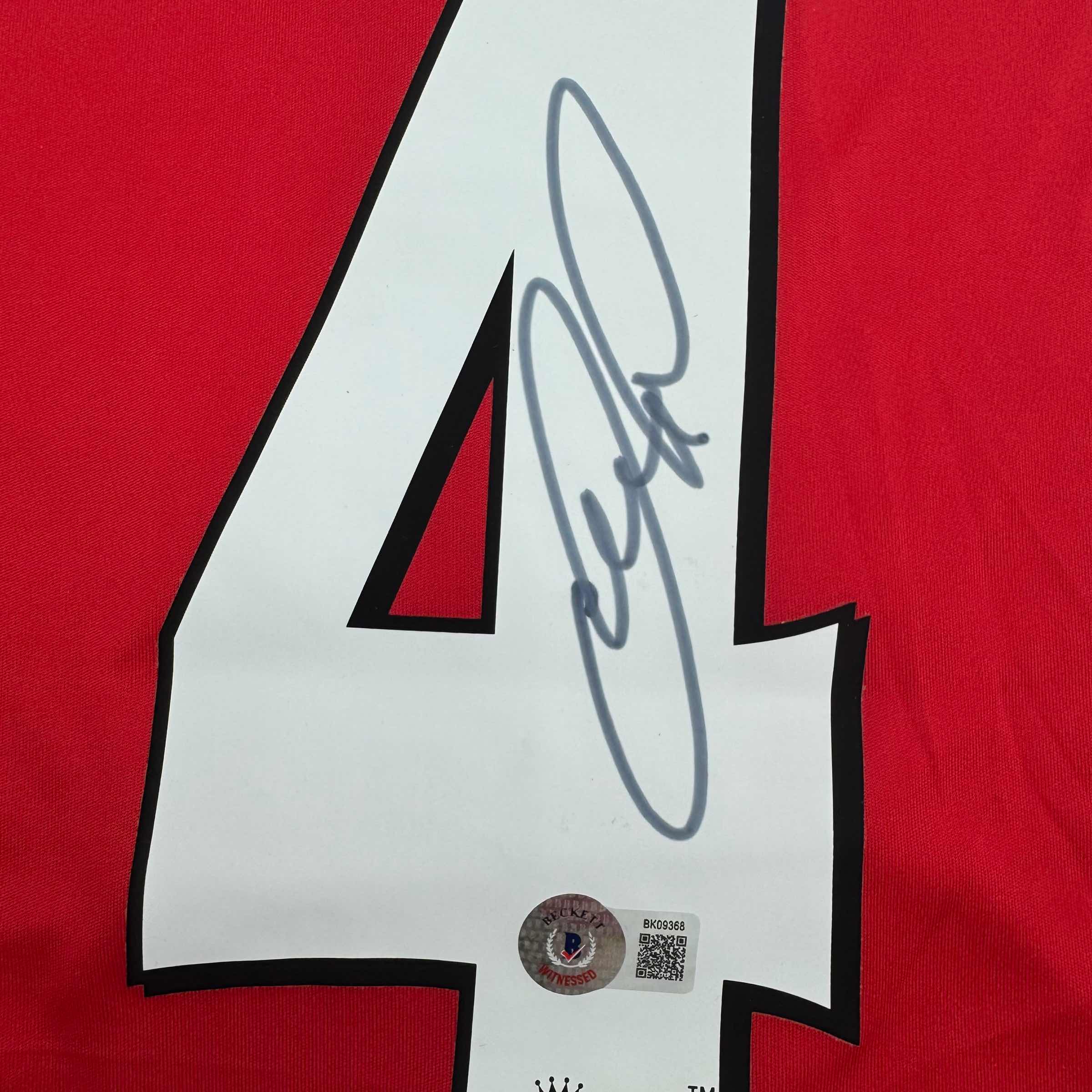 Autographed/Signed Patrick Vieira Arsenal Red Soccer Jersey Beckett BAS COA