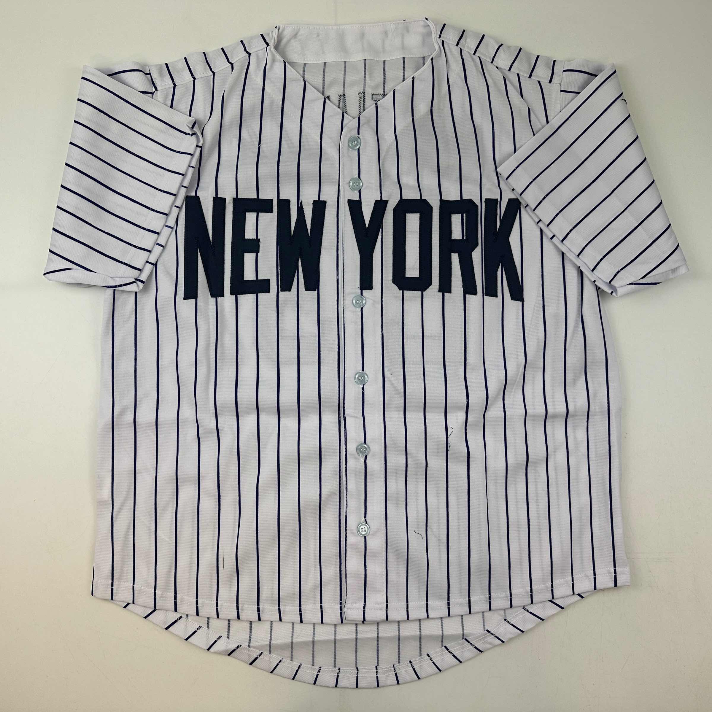 Facsimile Autographed Don Mattingly New York Pinstripe Reprint Laser Auto Baseball Jersey Size Men's XL