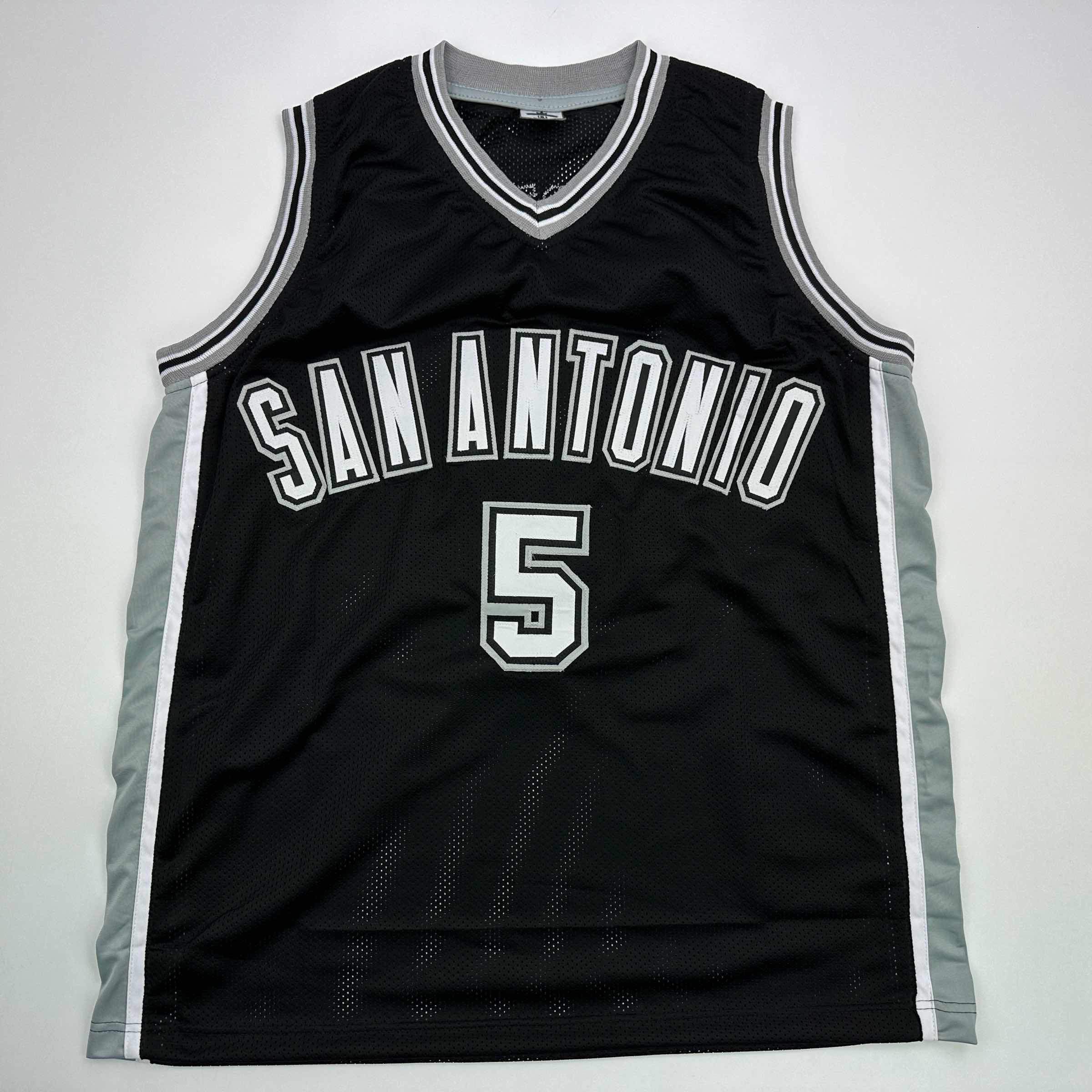 Facsimile Autographed Stephon Castle San Antonio Black Reprint Laser Auto Basketball Jersey Size Men's XL