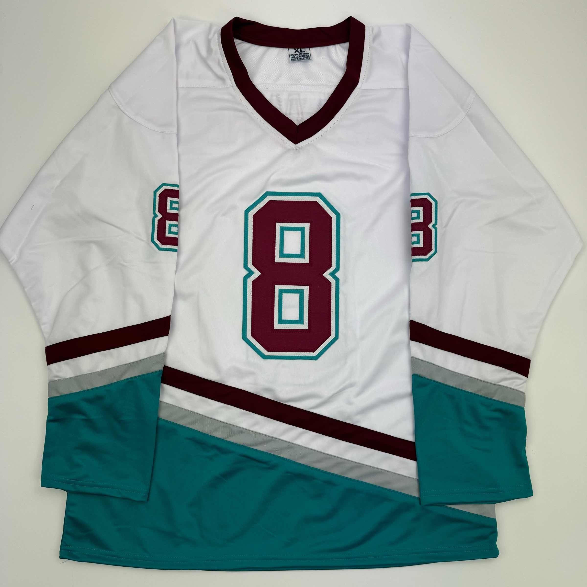 Autographed/Signed Teemu Selanne "Finnish Flash" Anaheim White Retro Hockey Jersey JSA COA