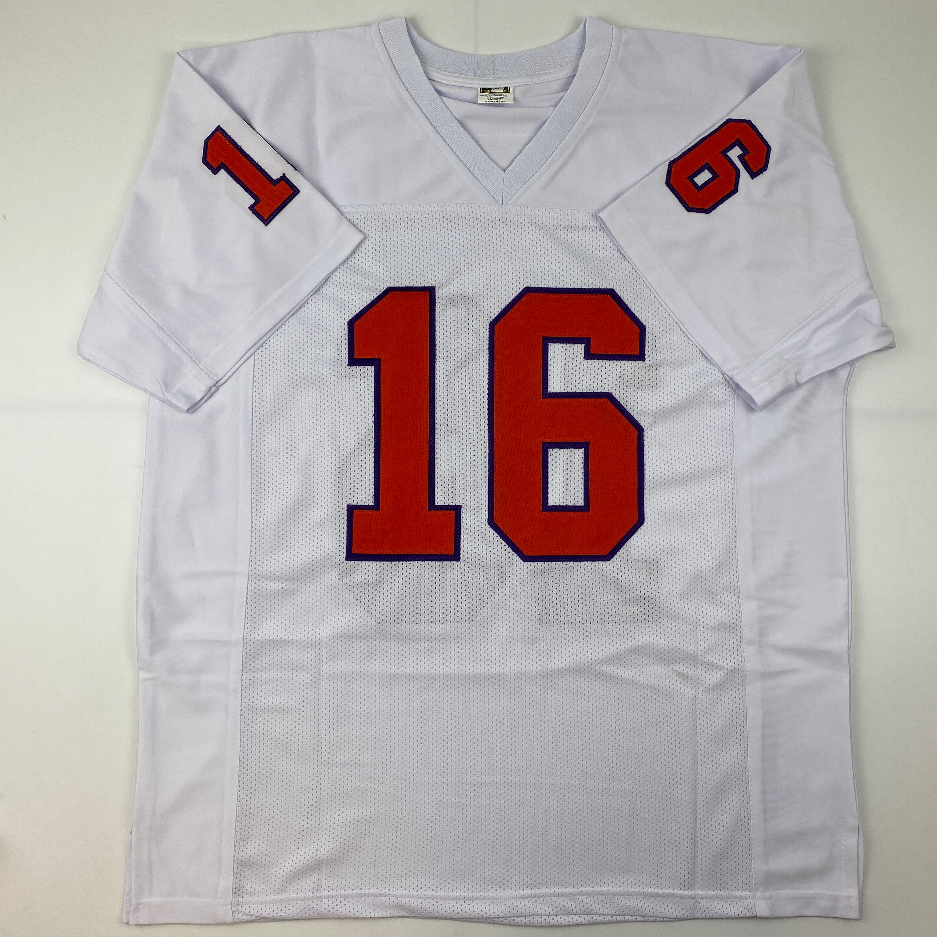 Facsimile Autographed Trevor Lawrence Clemson White Reprint Laser Auto College Football Jersey Size Men's XL