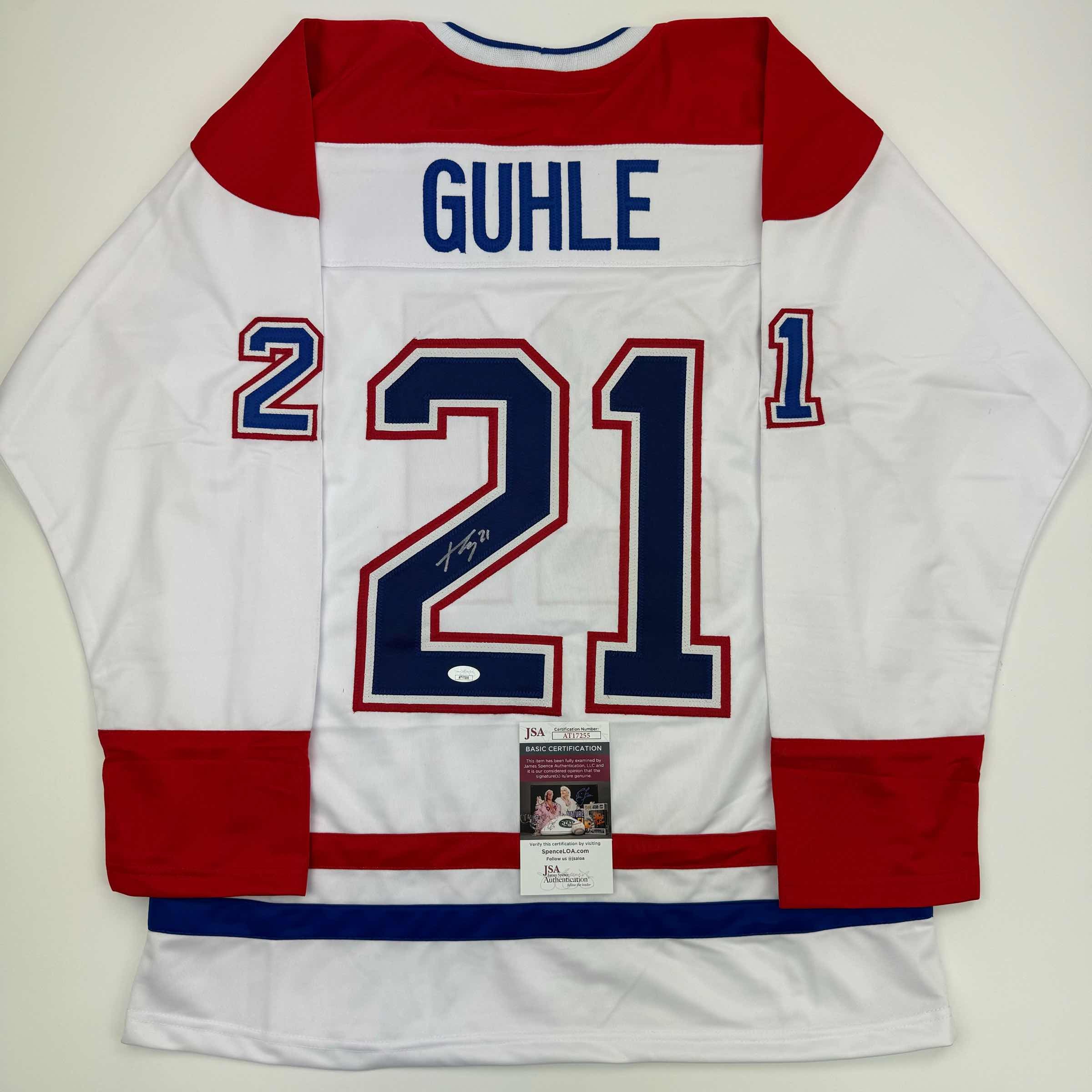 Autographed/Signed Kaiden Guhle Montreal White Hockey Jersey JSA COA