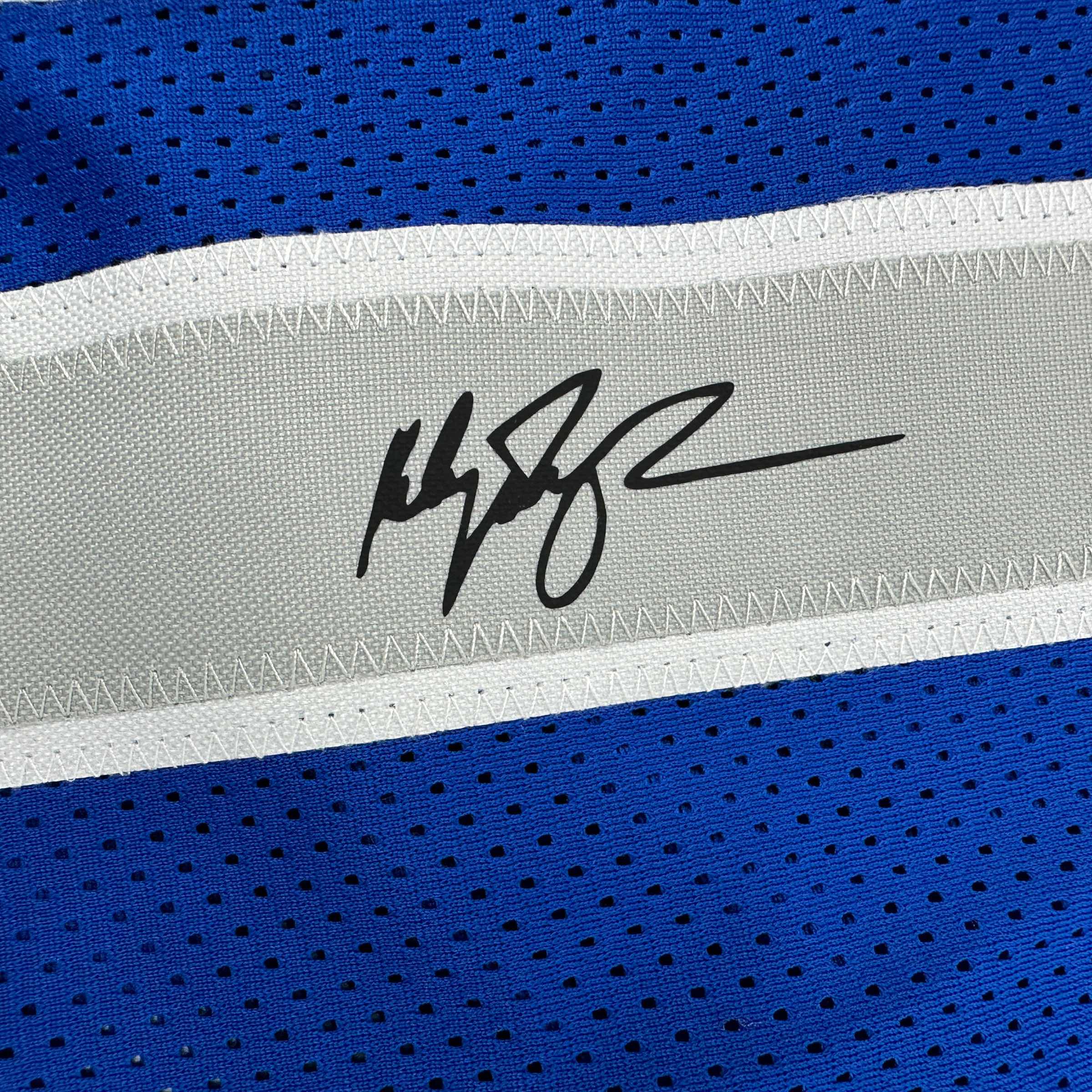 Facsimile Autographed Klay Thompson Dallas Blue Reprint Laser Auto Basketball Jersey Size Men's XL
