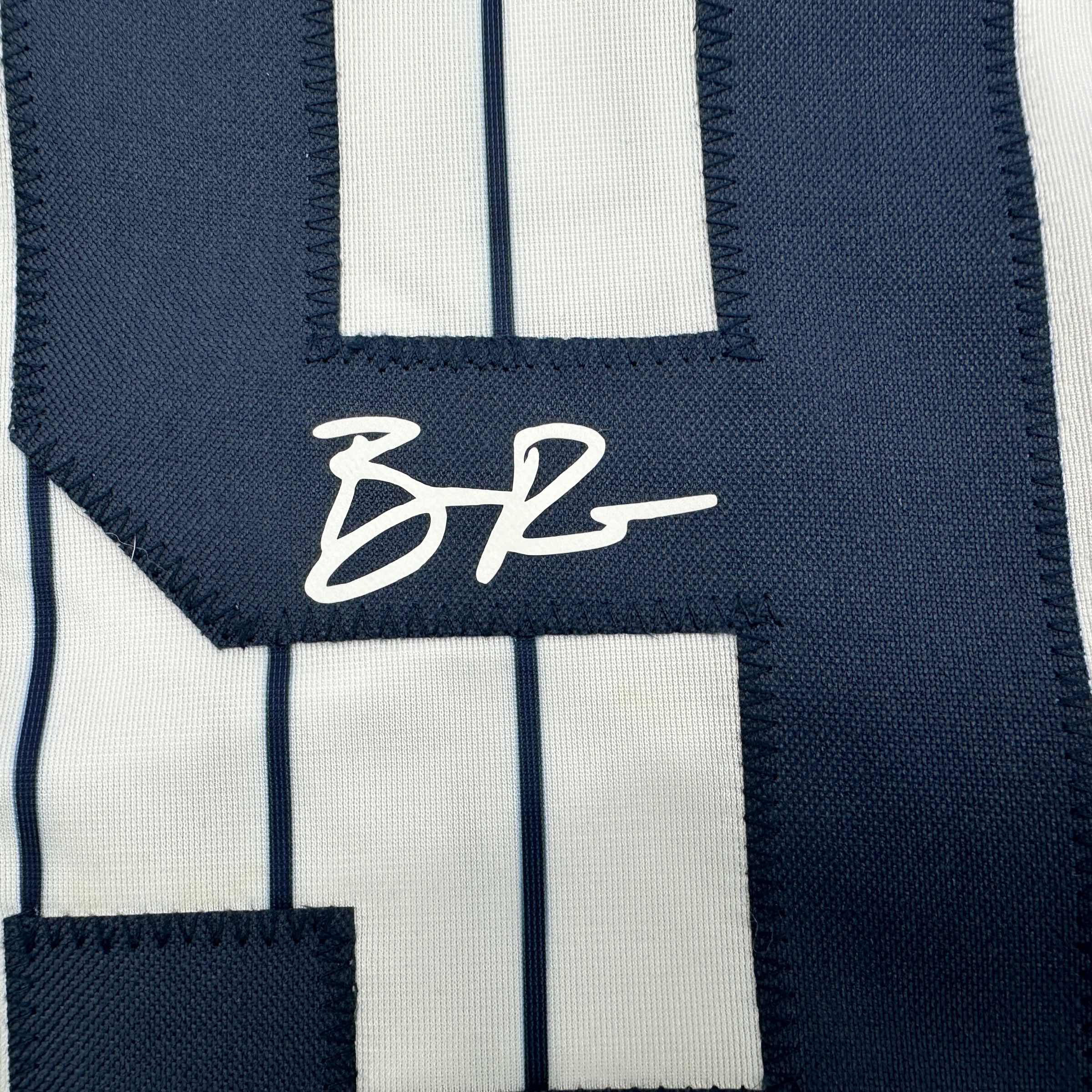 Facsimile Autographed Ben Rice New York Pinstripe Reprint Laser Auto Baseball Jersey Size Men's XL
